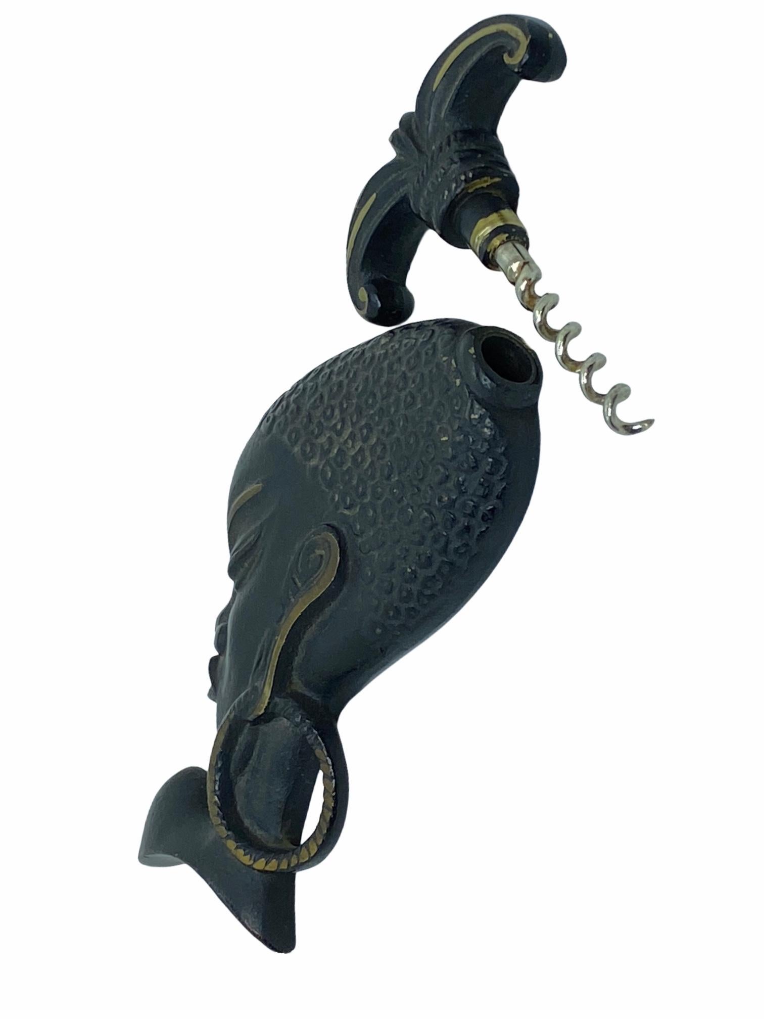 Mid-Century Modern African Woman Head Corkscrew Wall Sculpture Vienna, Austria, 1950s, Midcentury