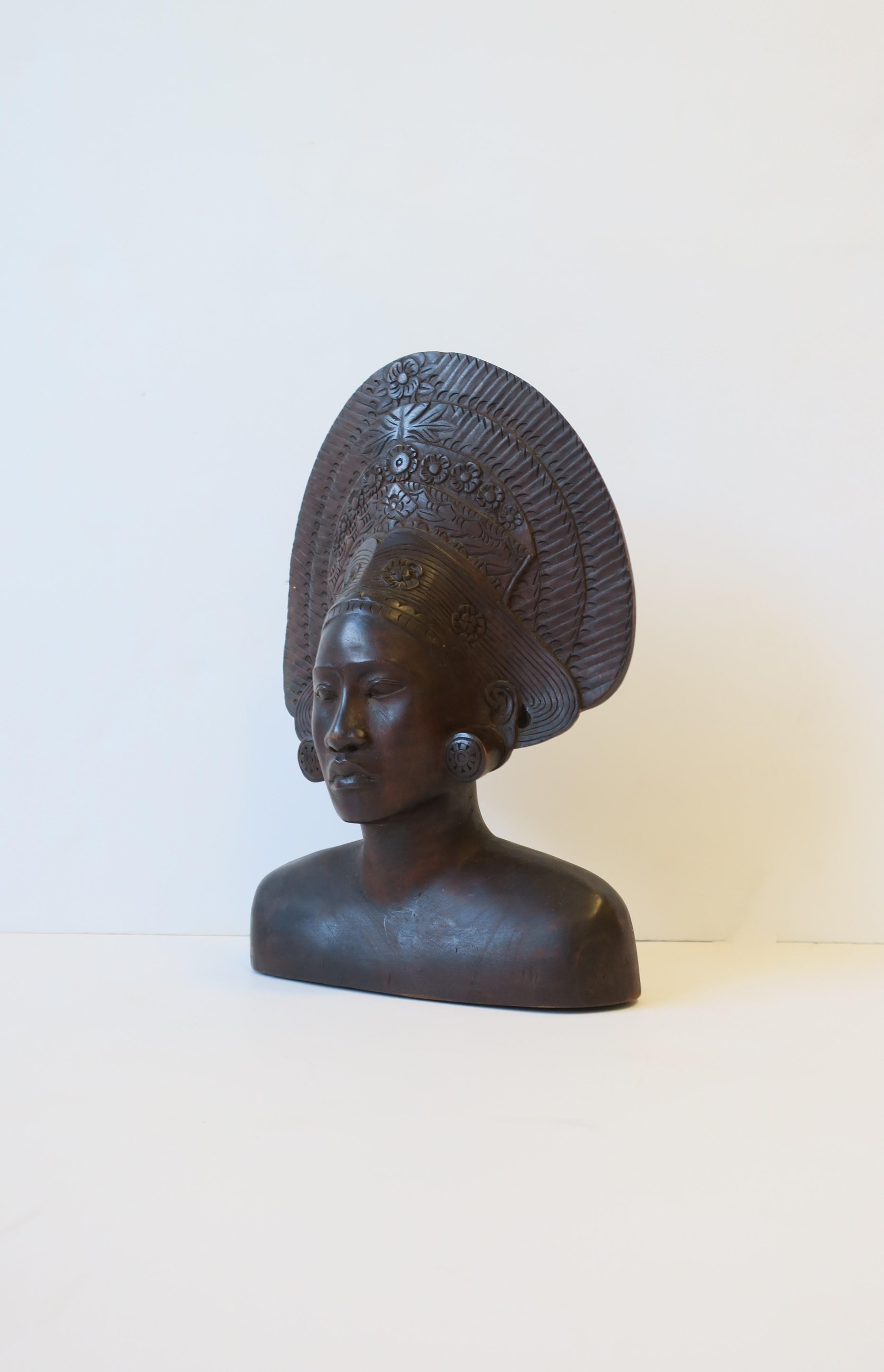 African Wood Female Bust Figurative Sculpture at 1stDibs