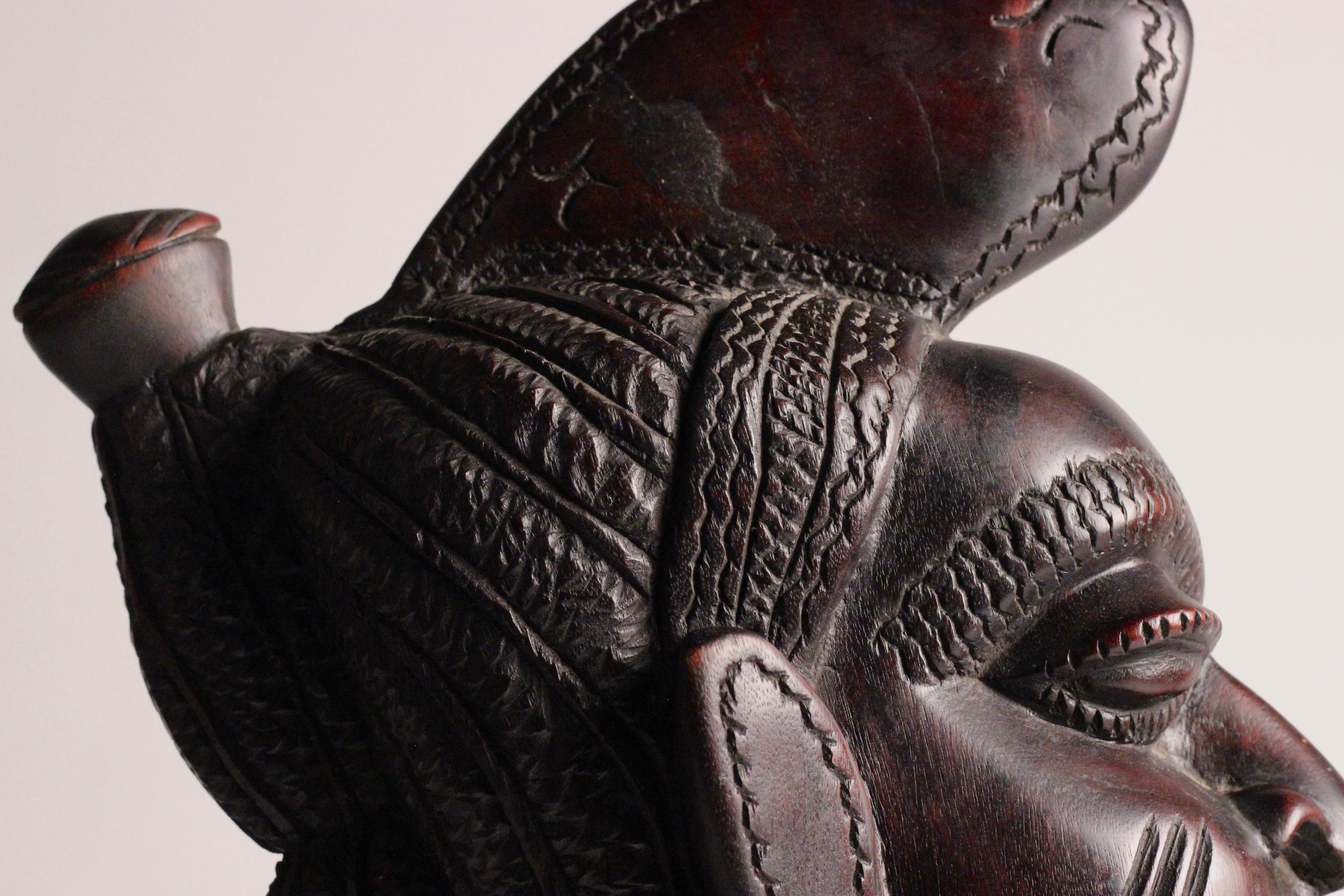Afrikanische weibliche Holzbüste, figurative Skulptur Mandinka Frau, Mandinka im Angebot 3