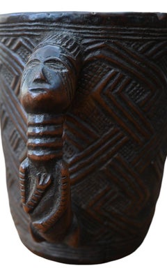 African Wooden Cup Kuba/ndengese Kingdom, Dr Congo, Late 19th Century
