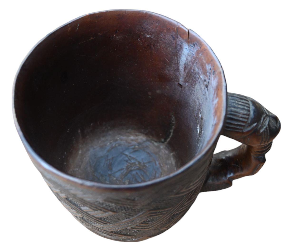 African Wooden Cup Kuba/ndengese Kingdom, Dr Congo, Late 19th Century For Sale 1