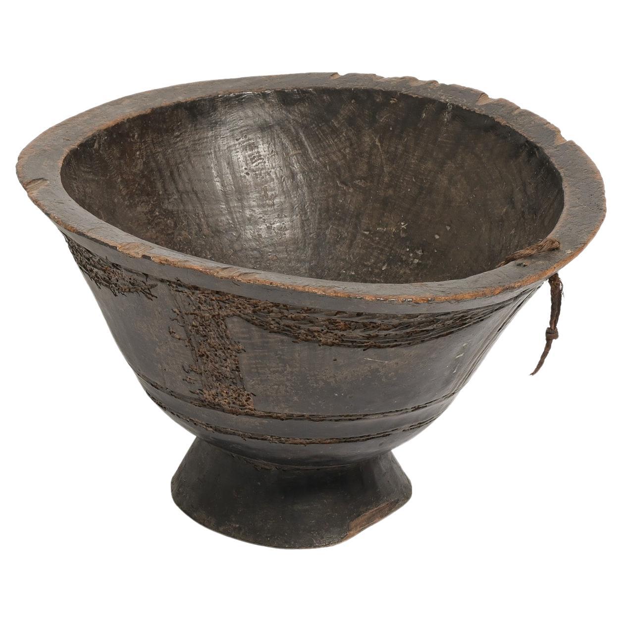 African wooden food bowl
