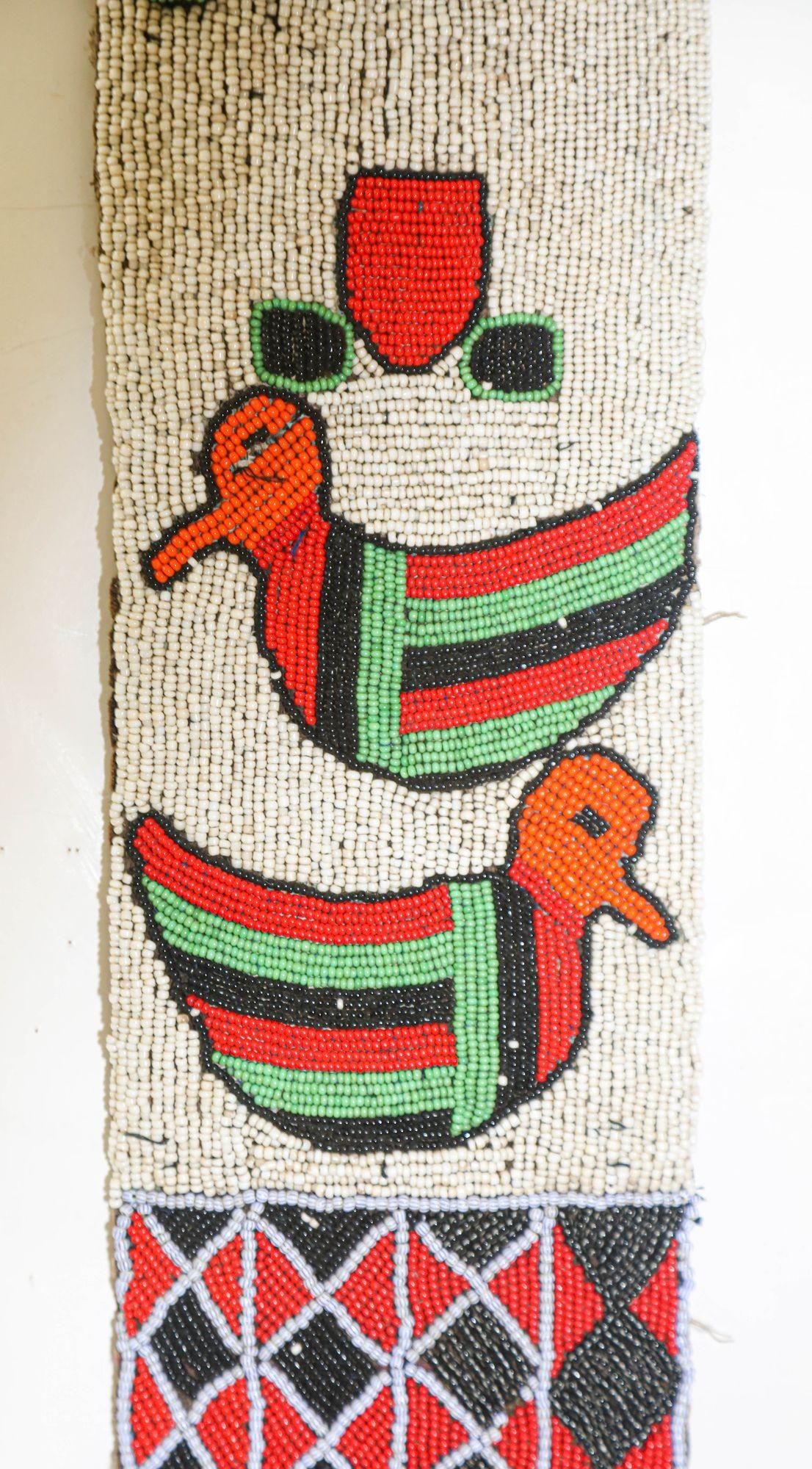 Panel colgante de cuentas de adivino yoruba africano 1950 Nigeriano en venta