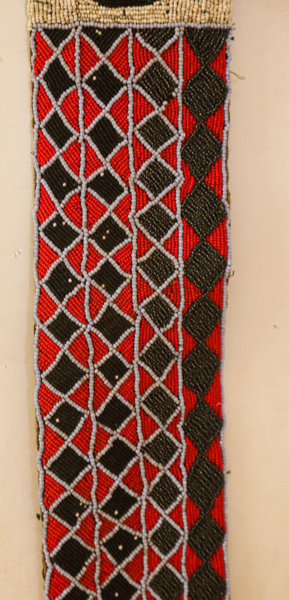 Panel colgante de cuentas de adivino yoruba africano 1950 Hecho a mano en venta
