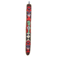 African Yoruba Diviner's Red Beaded Sash Panel 1950