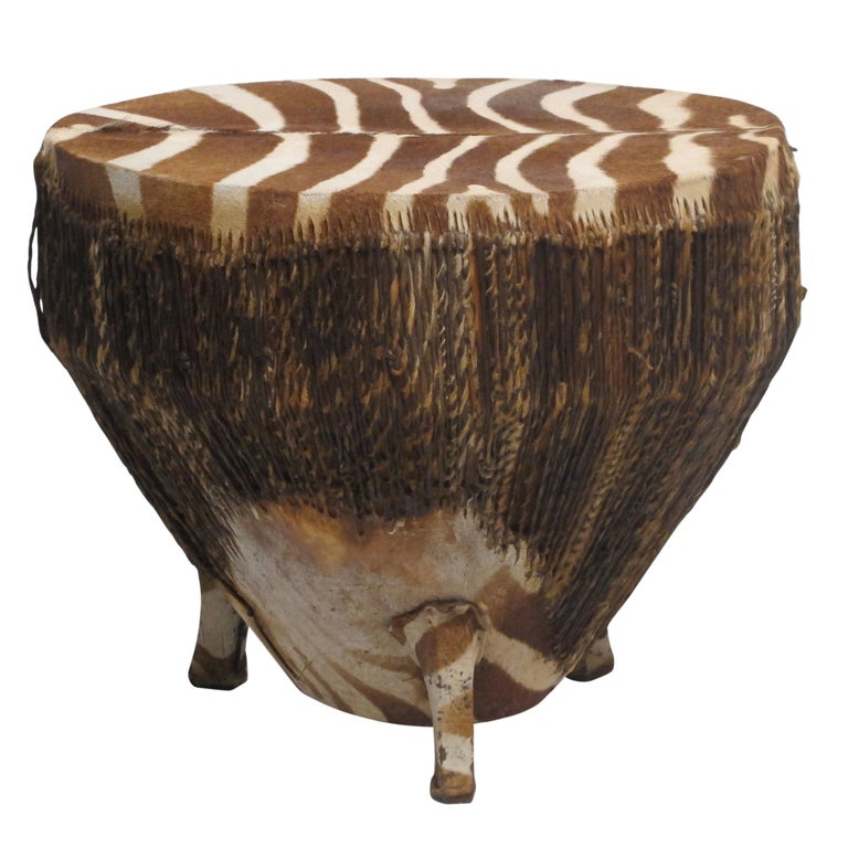 African Zebra Hide Drum at 1stDibs zebra skin drum