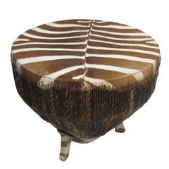 African Zebra Hide Drum