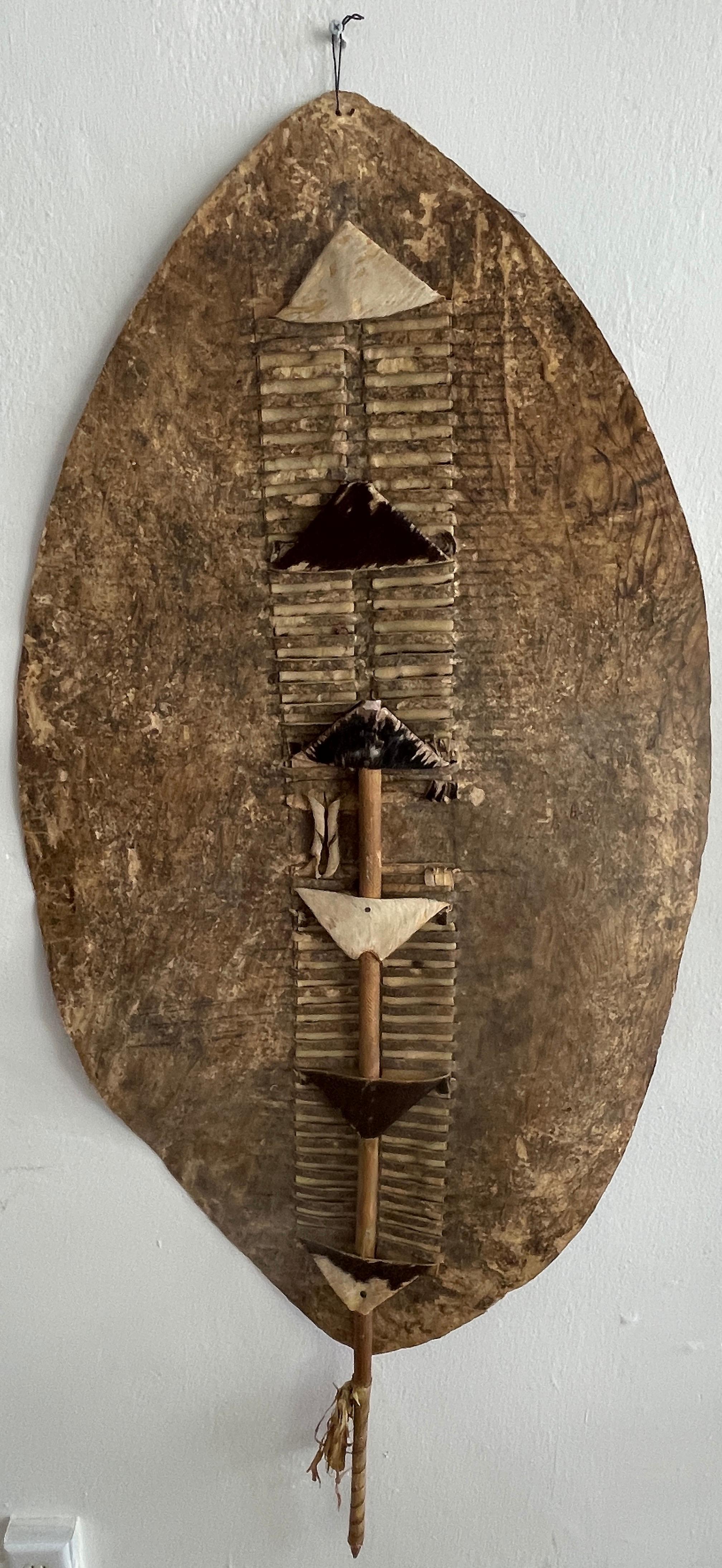 Hand-Woven African Zulu Cowhide Shield 
