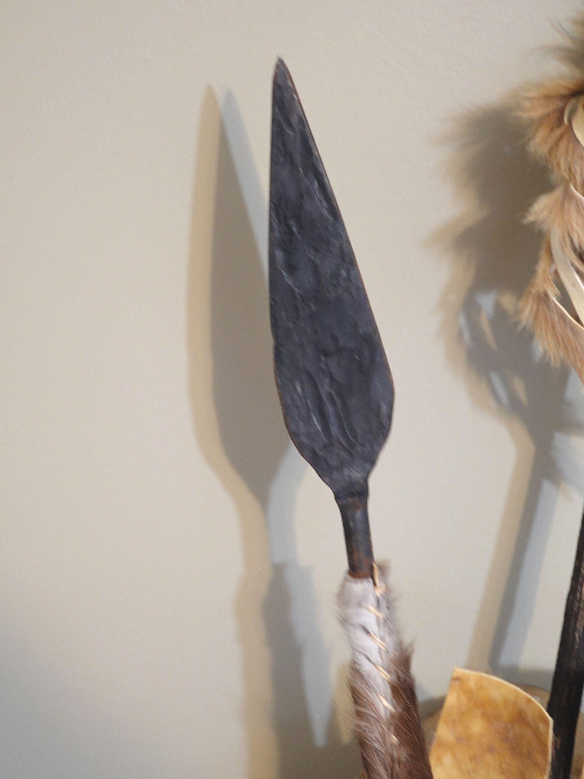 African Zulu Cowhide Shield with Spear and Mallet For Sale 8