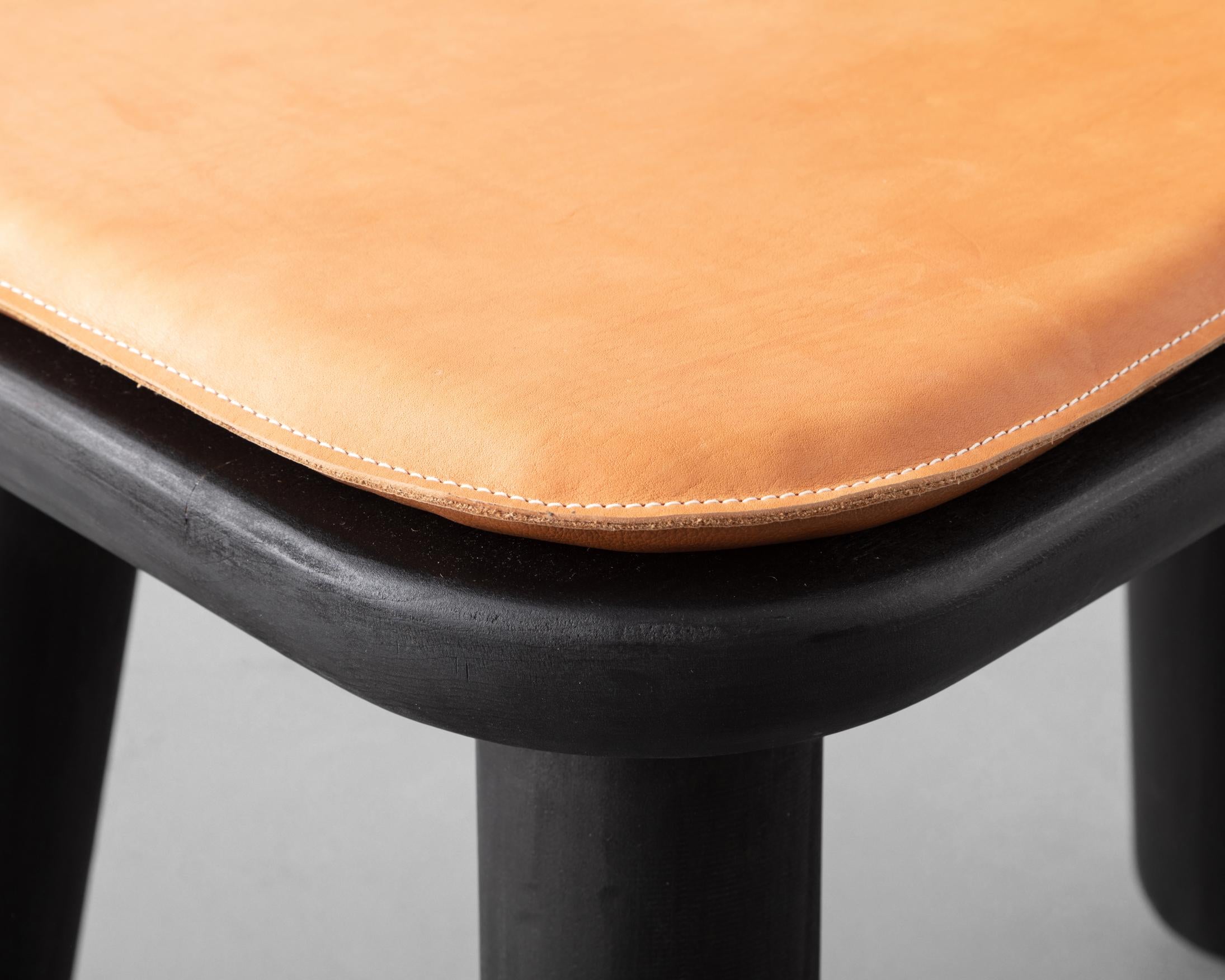 Leather Africana Chair by Norman Teague For Sale
