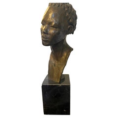 Bronzeskulptur im afrikanischen Stil von Jacques Daebaud