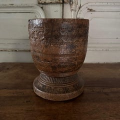 Africanist Carved Wooden Mortar, 20th Century