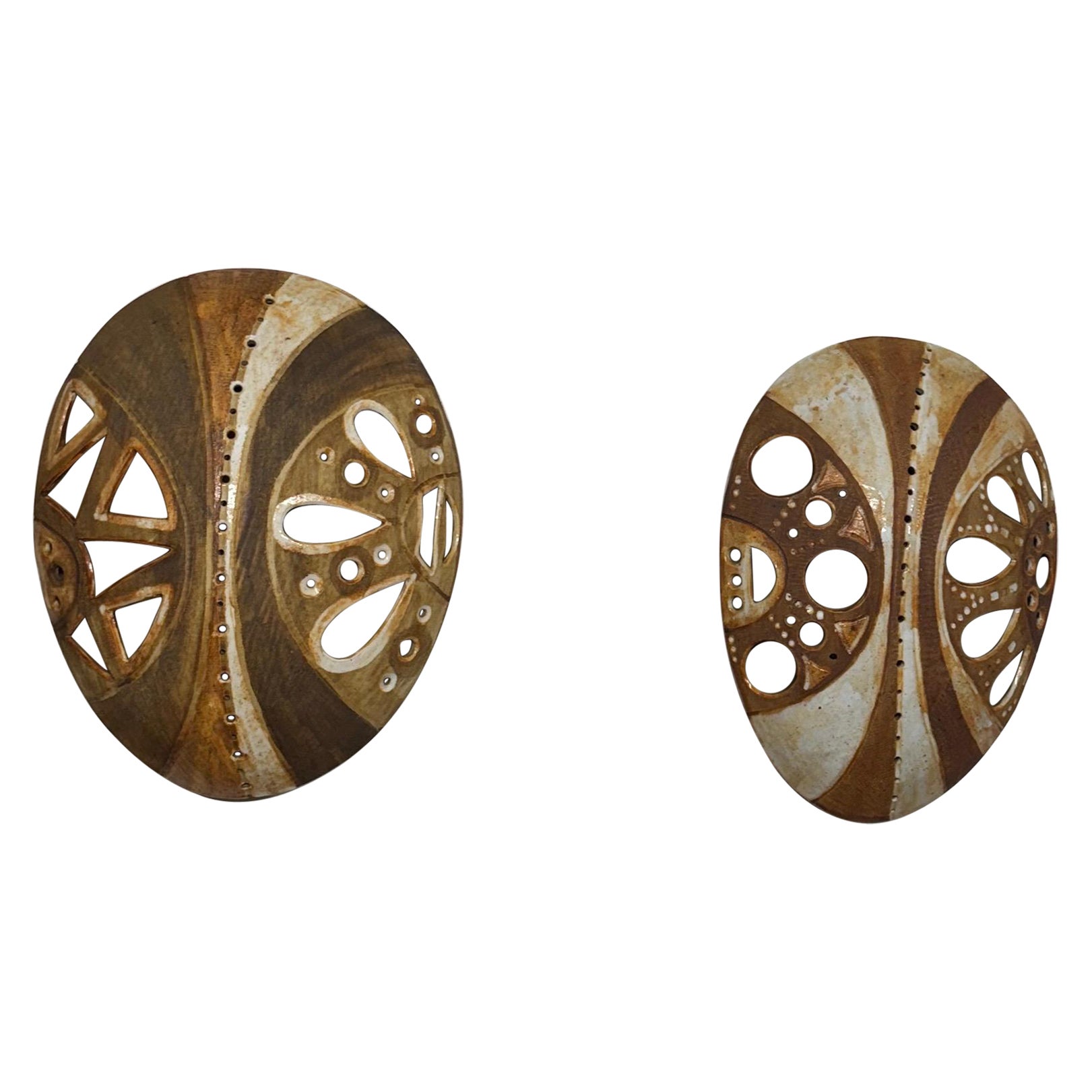 Paire d'appliques en céramique africaniste