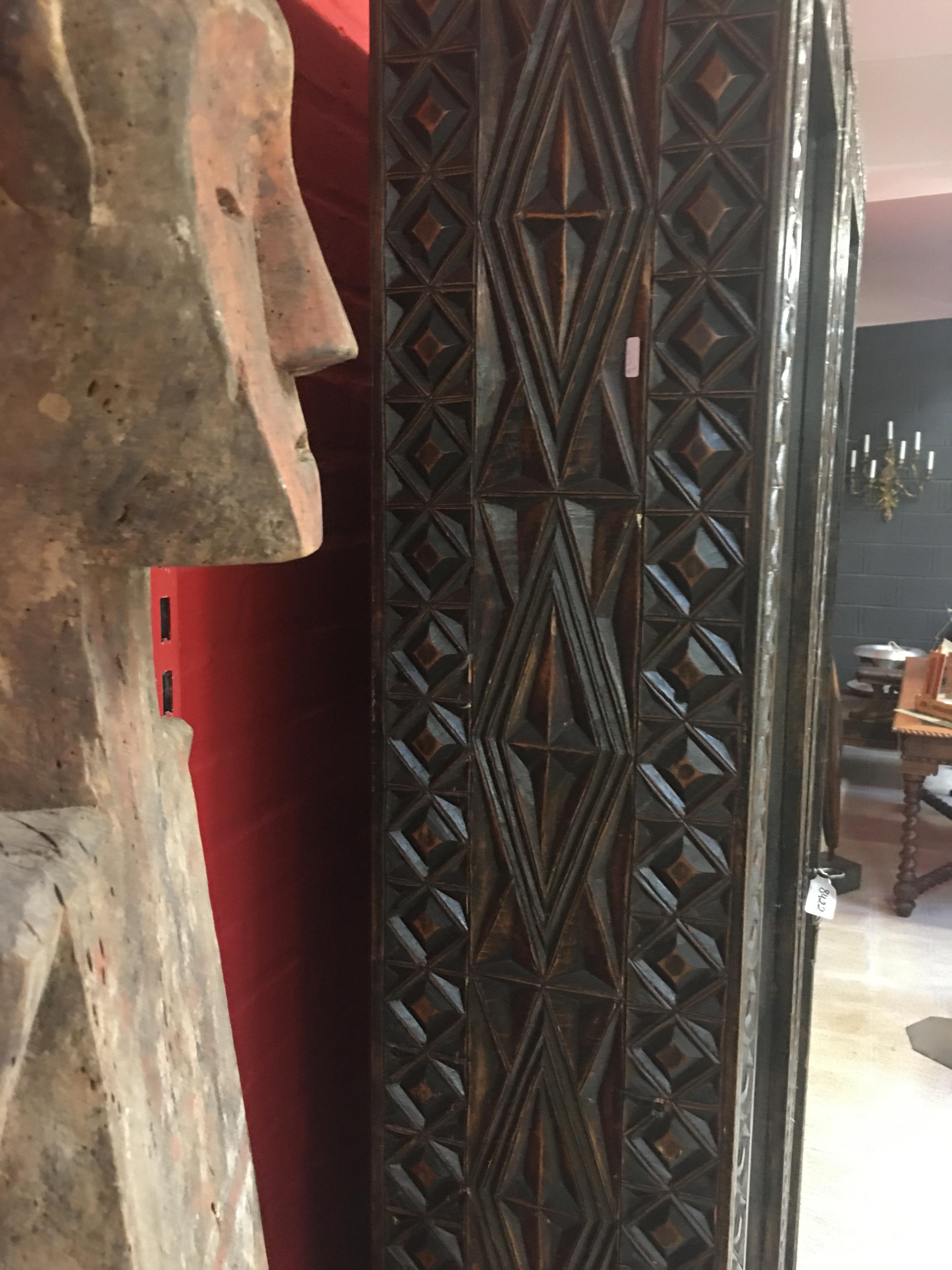 Africanist Showcase Cabinet in Carved Wood, circa 1950 6