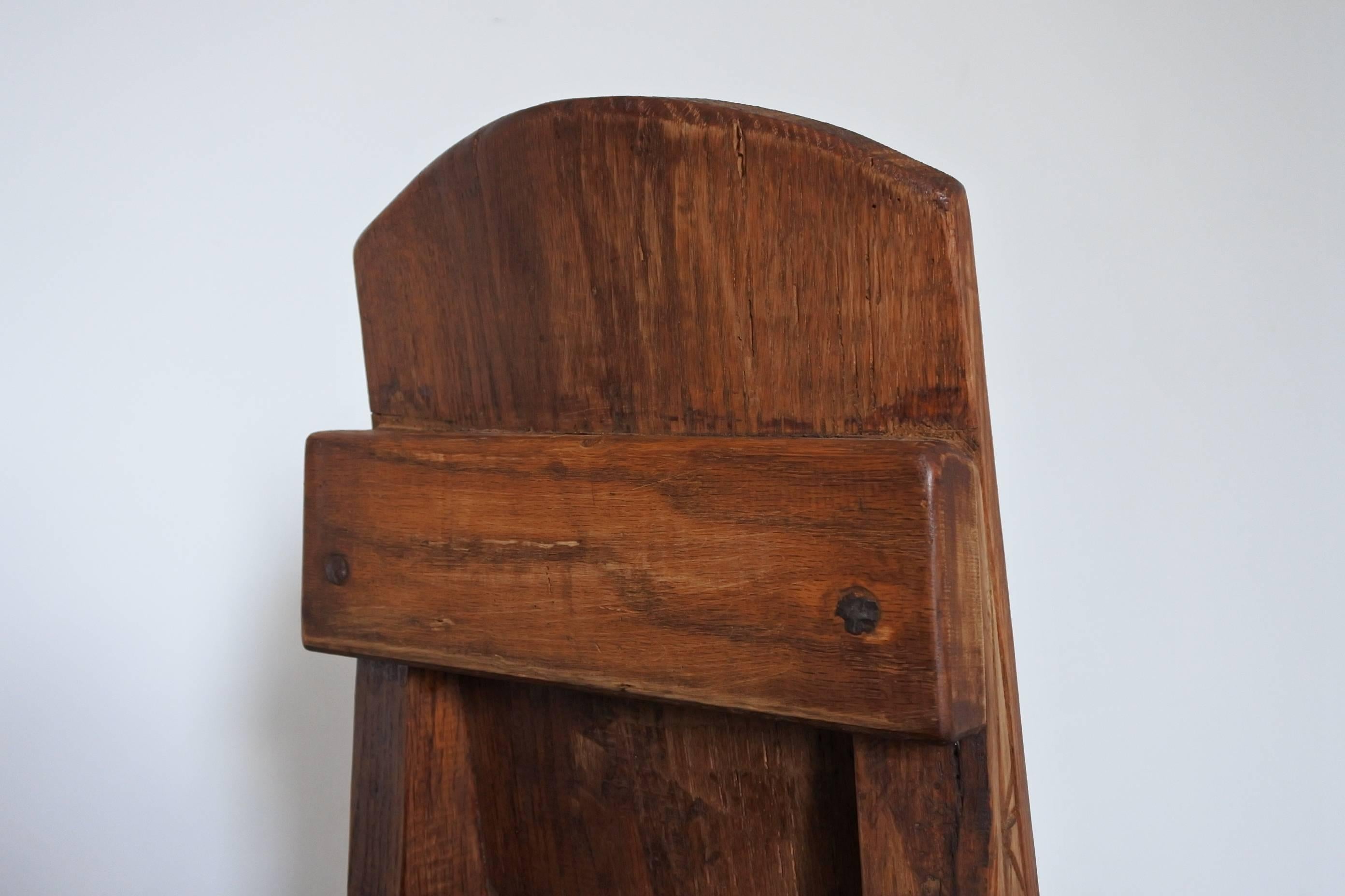 Africanist Solid Oak Wood Studio Chair, France, 1974 4