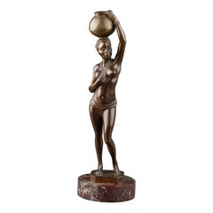 Nu en bronze à support d'eau africaniste vers 1930