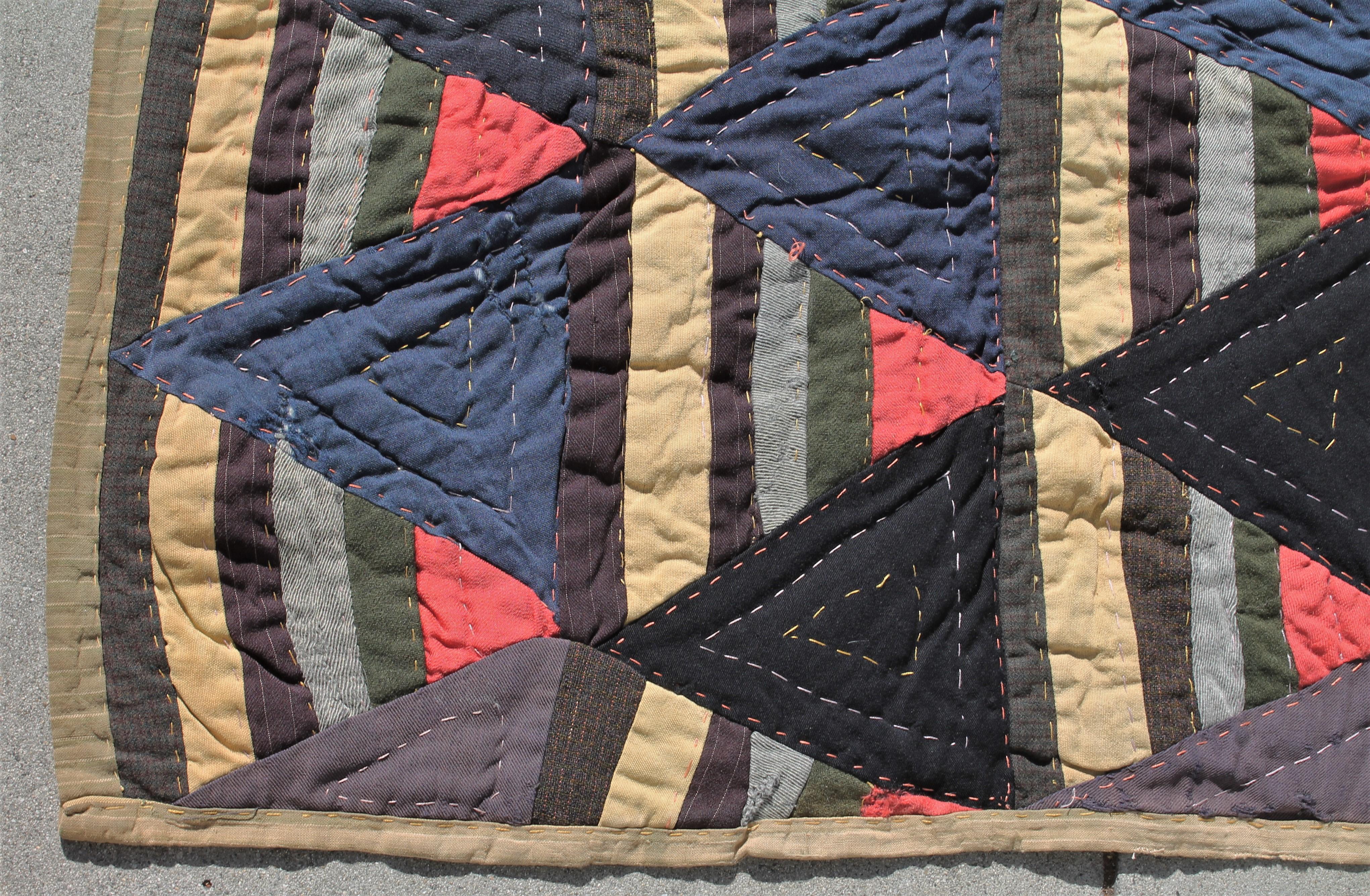 Country Afro-American Roman Stripes Quilt