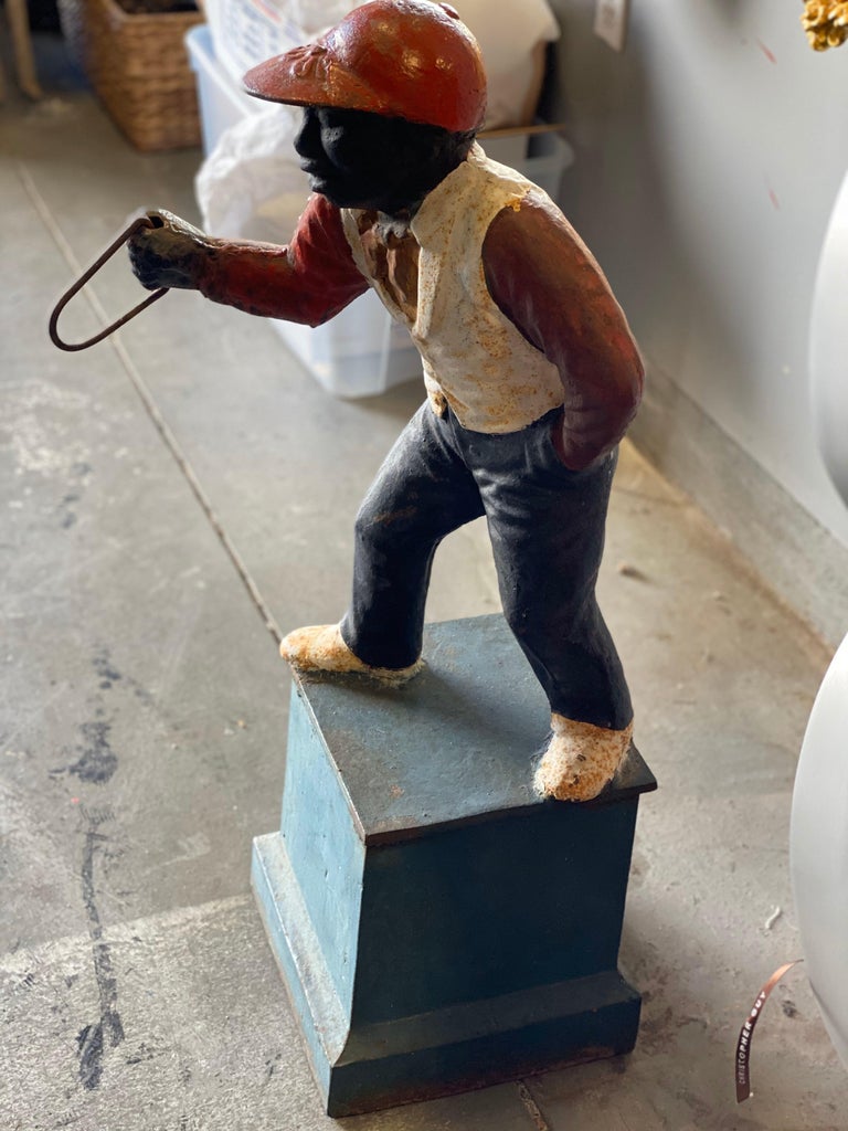 AfroAmericana Lawn Jockey "Jocko the Jockey", Cast Iron, Early 20th Century For Sale at 1stdibs