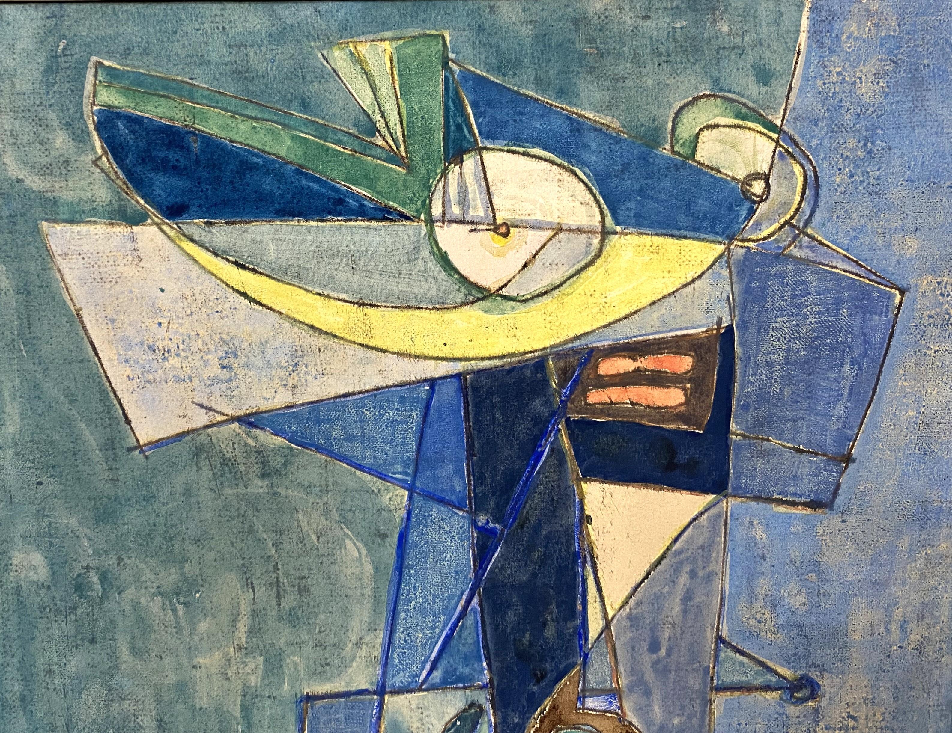 A fine abstract expressionist painting by well known Italian artist Afro Basaldella, known more as Afro (1912-1976). Afro was born in Udine, Italy, and showed his work when he was sixteen, alongside the paintings of his artist brothers, Dino and