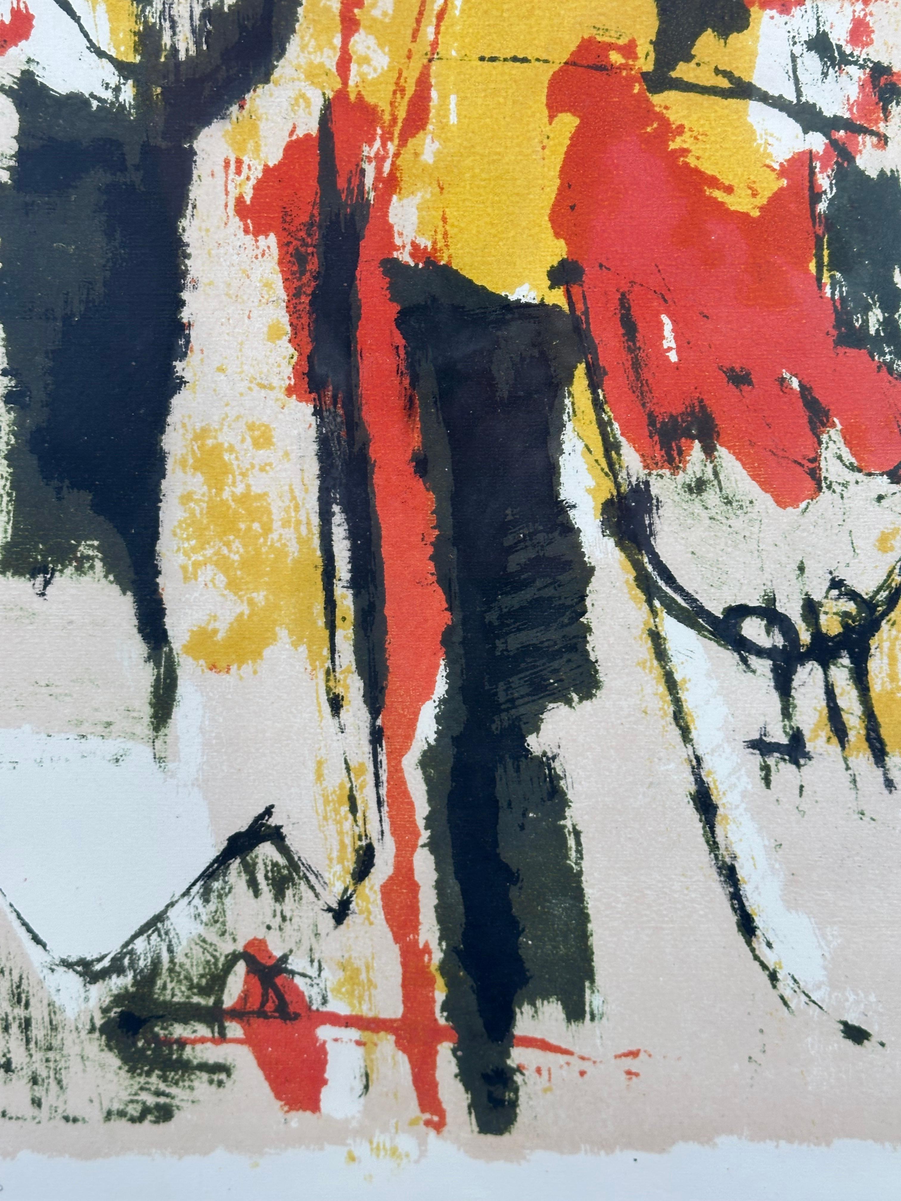 Untitled - Gray Abstract Print by Afro Basaldella