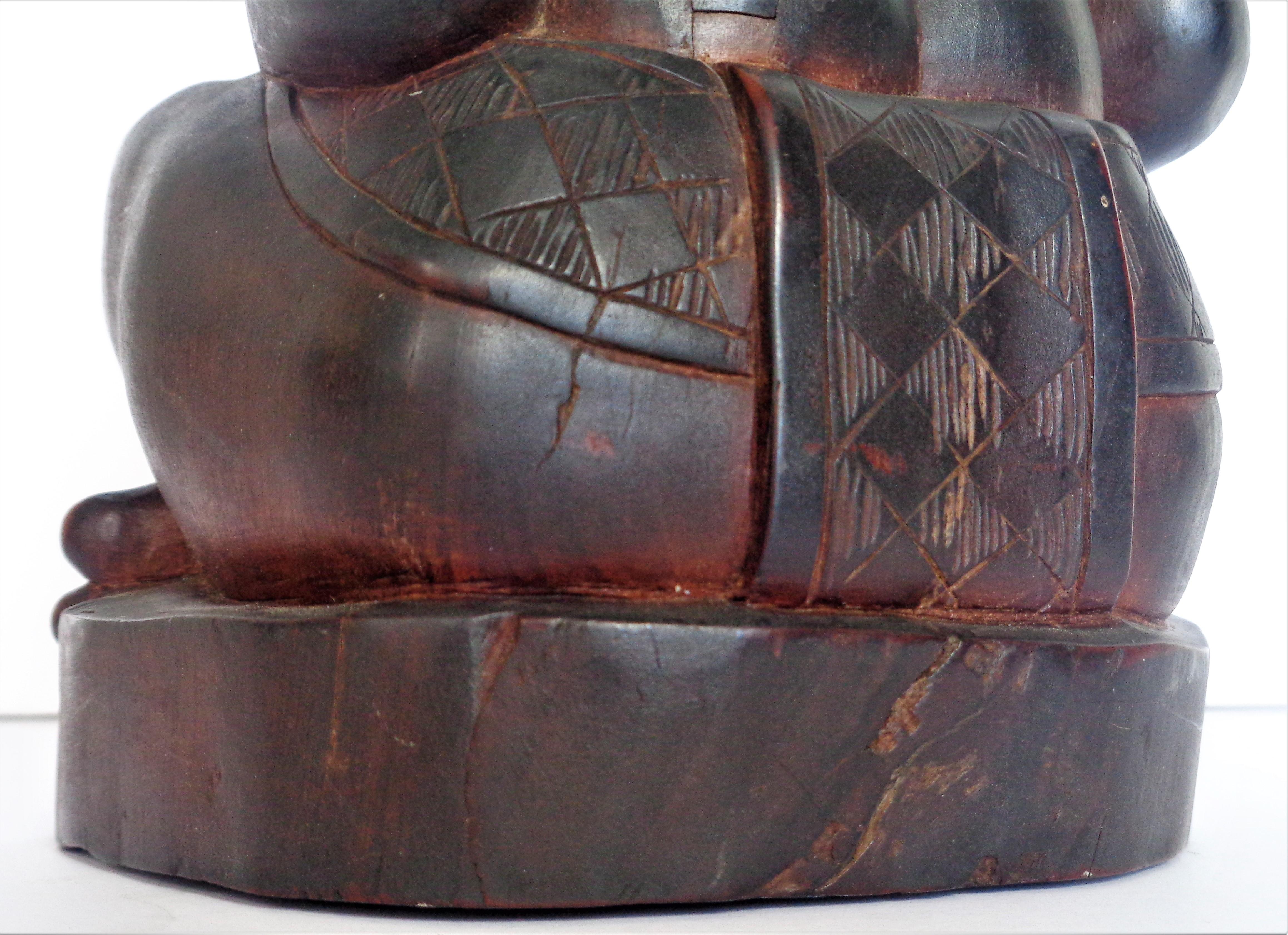 Antica scultura in legno afro-caraibica Figura ancestrale maschile in vendita 3