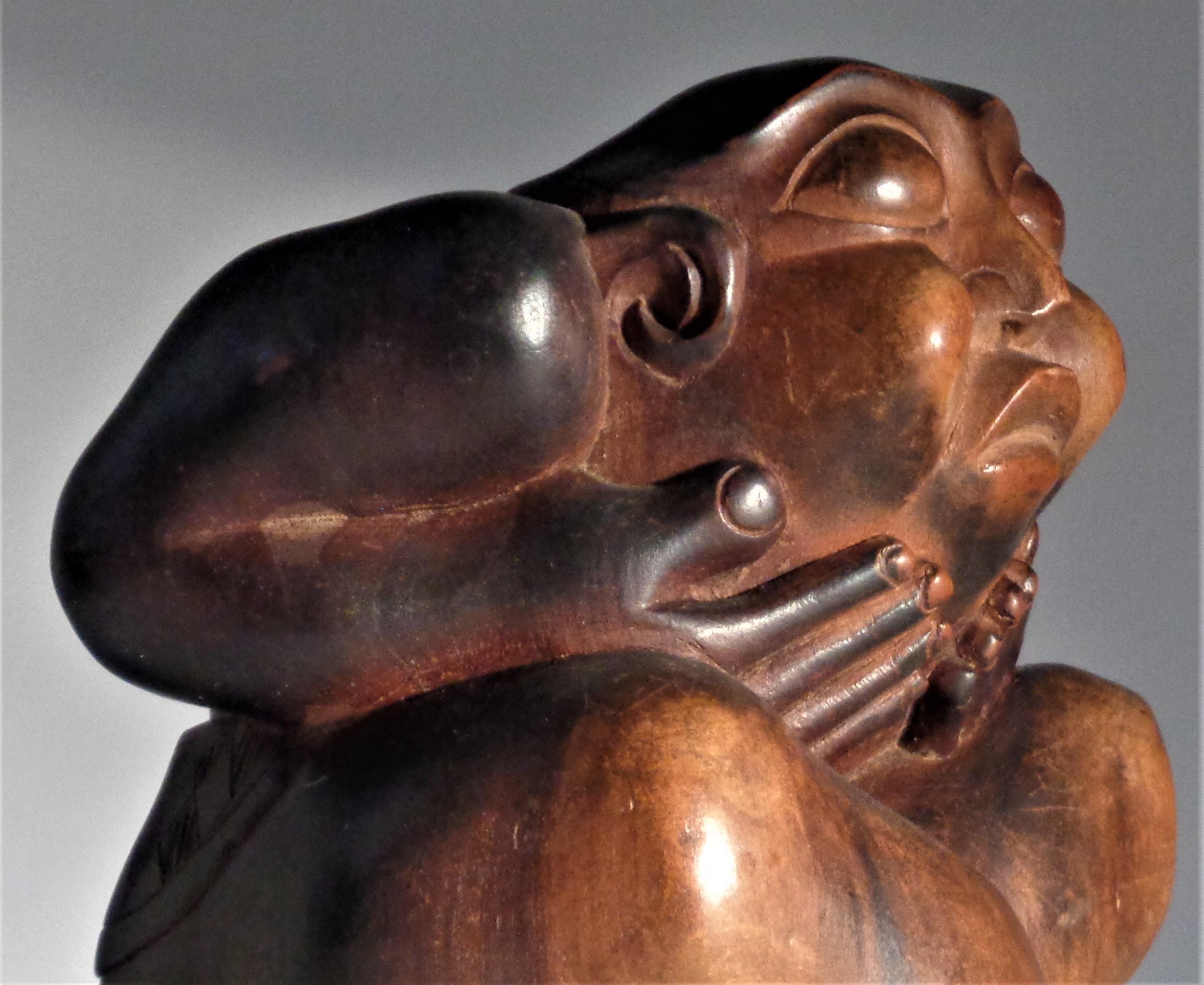 Antica scultura in legno afro-caraibica Figura ancestrale maschile in vendita 9