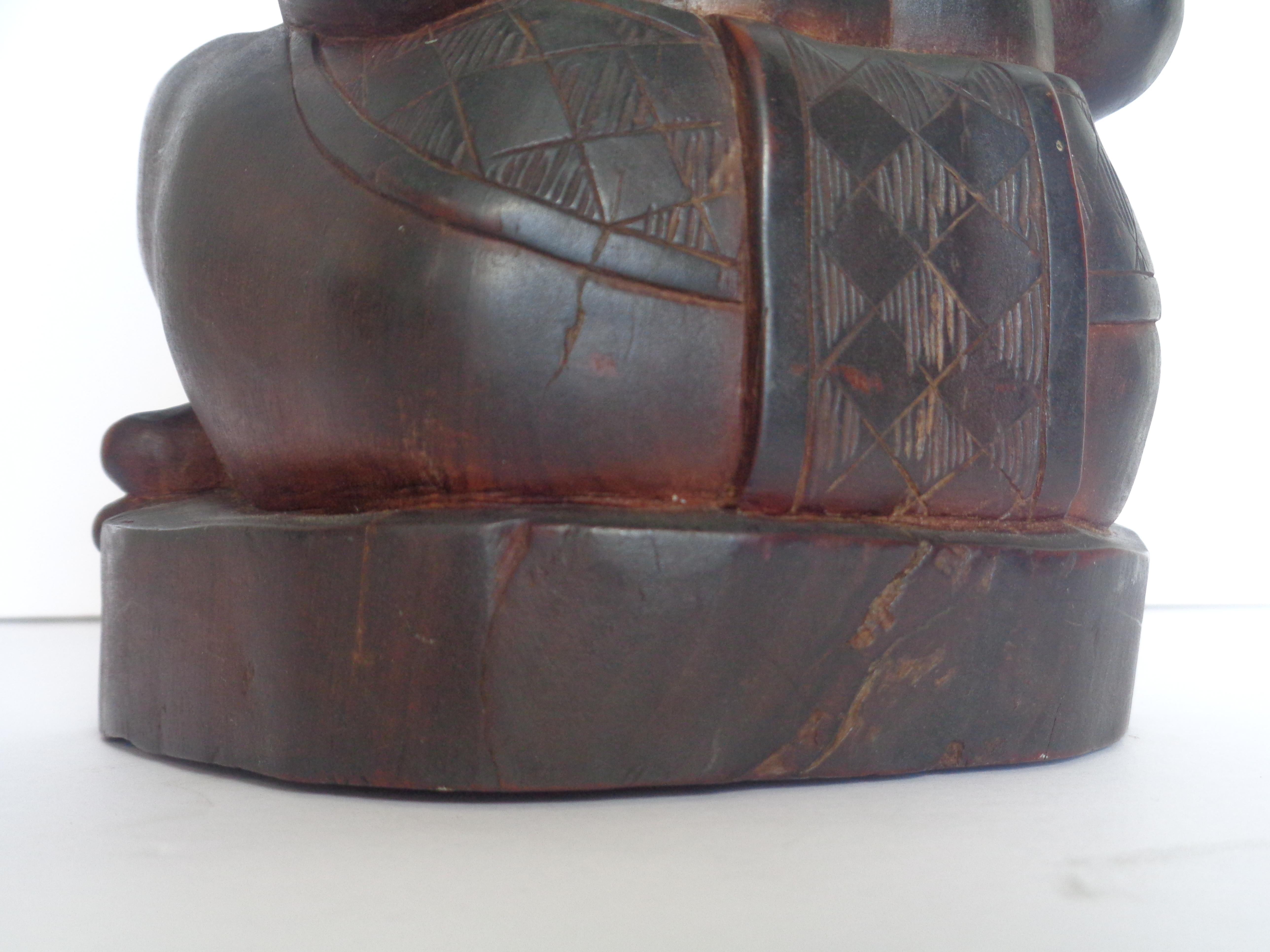 Antica scultura in legno afro-caraibica Figura ancestrale maschile in vendita 1