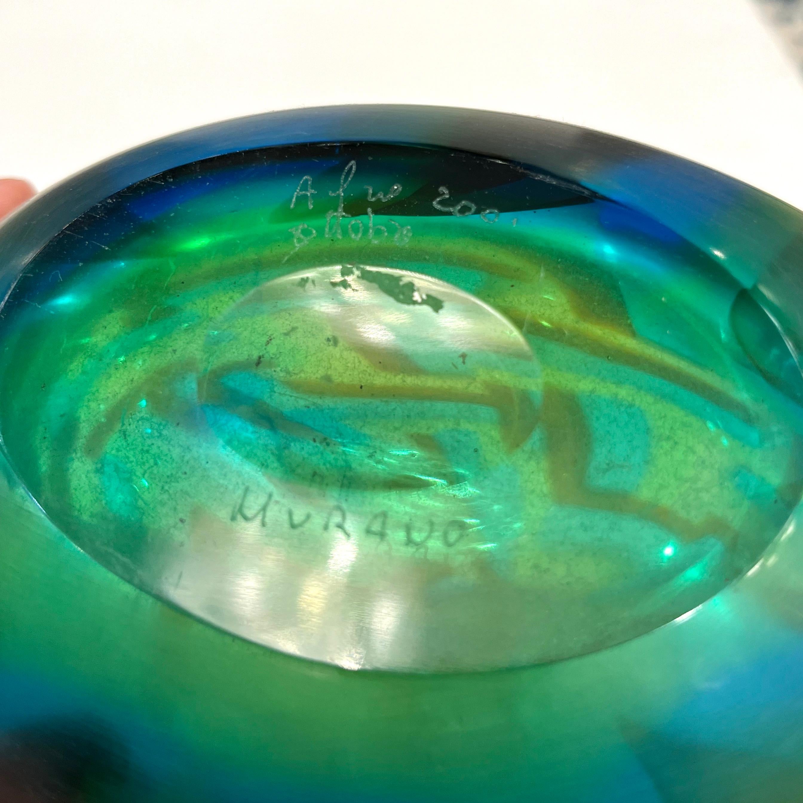 XXI secolo e contemporaneo Afro Celotto - Vaso in vetro di Murano Turchese, Giallo, Verde, Ambra - primi anni 2000