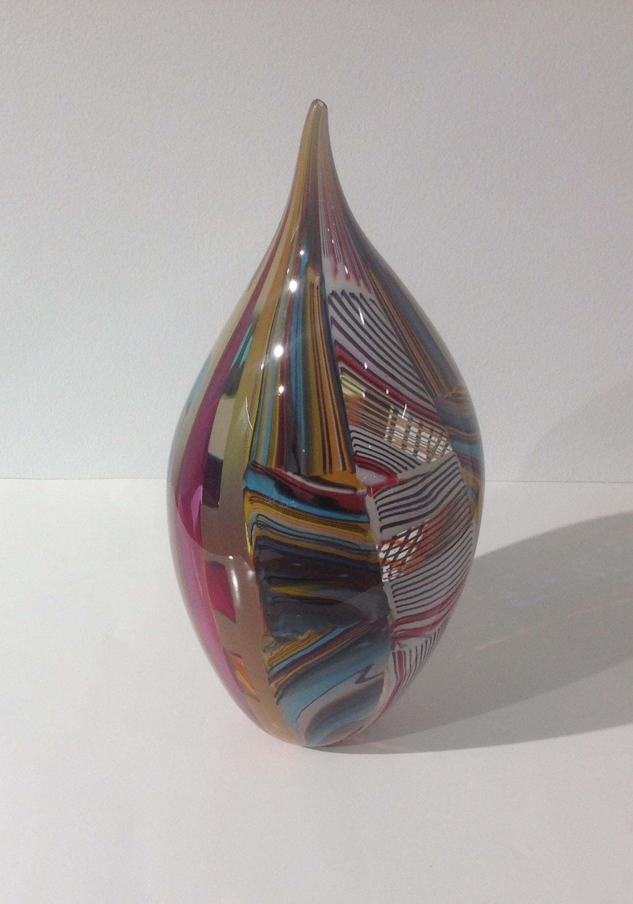Signed art glass vase by Afro Celotto from the island of Murano.