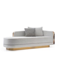 Afrodite Chaise Longue with Armrests in Corno Italiano, Mod. 7043DXB