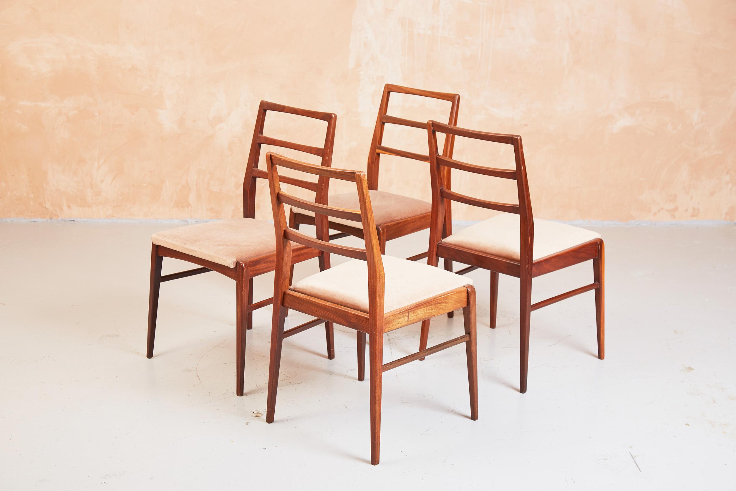 Mid-Century Modern Afromosia Ladderback Dining Chairs, Richard Hornby for Fyne Ladye, Teak 1960s