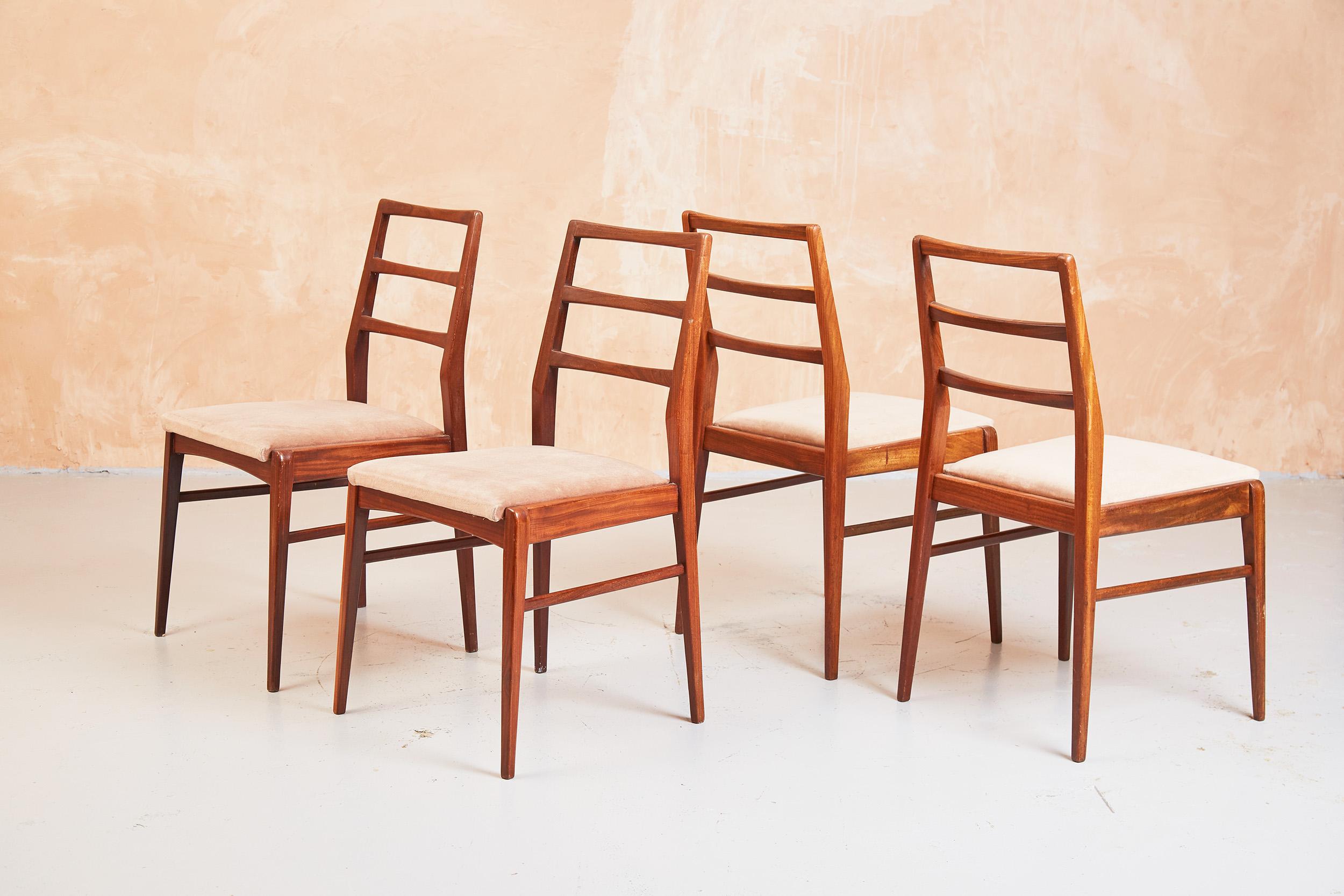 British Afromosia Ladderback Dining Chairs, Richard Hornby for Fyne Ladye, Teak 1960s