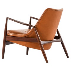 Afromosia & Leather Easy Chair by Ib Kofod-Larsen, 1950s