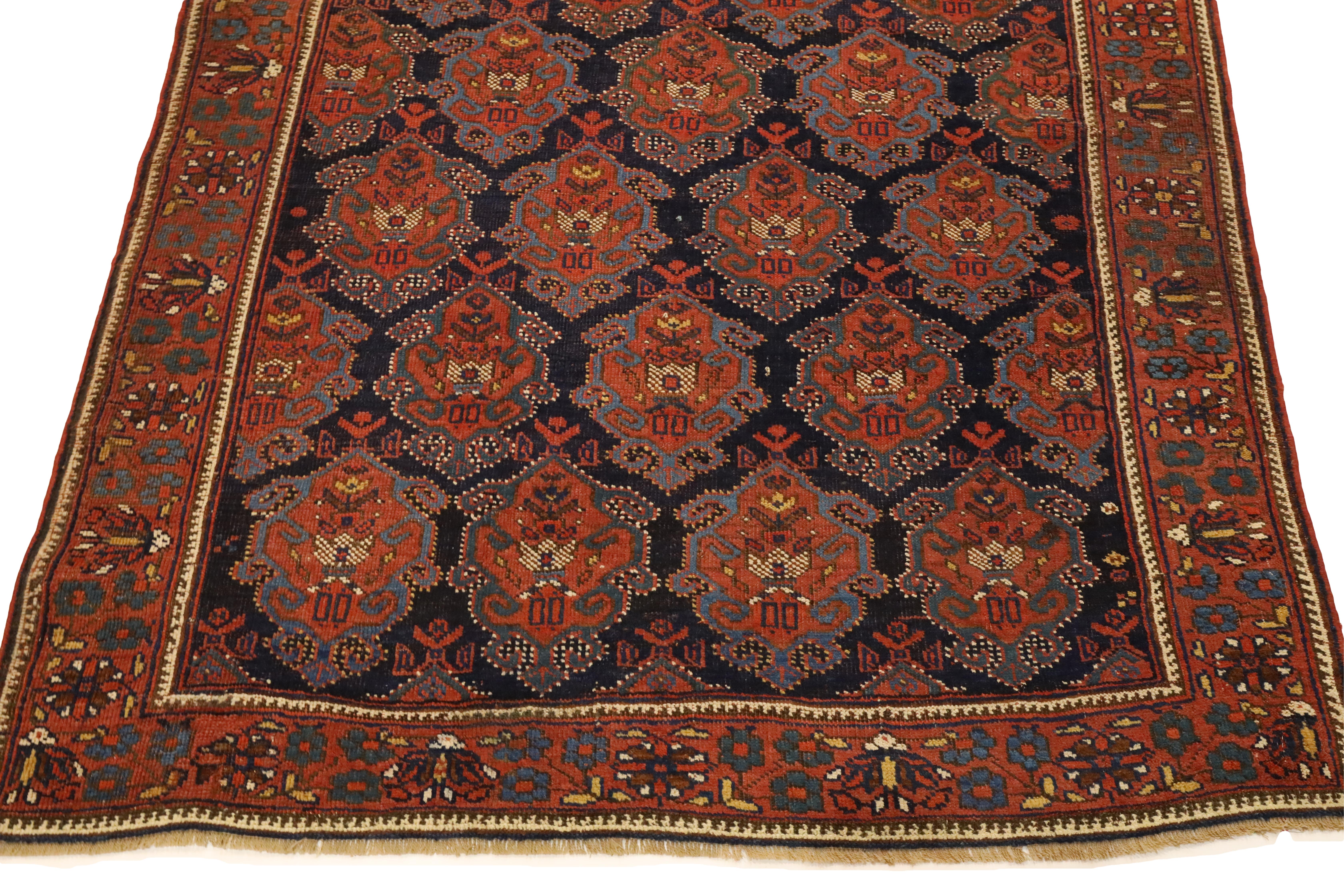 Noué à la main Tapis ancien Afshar - 4'4