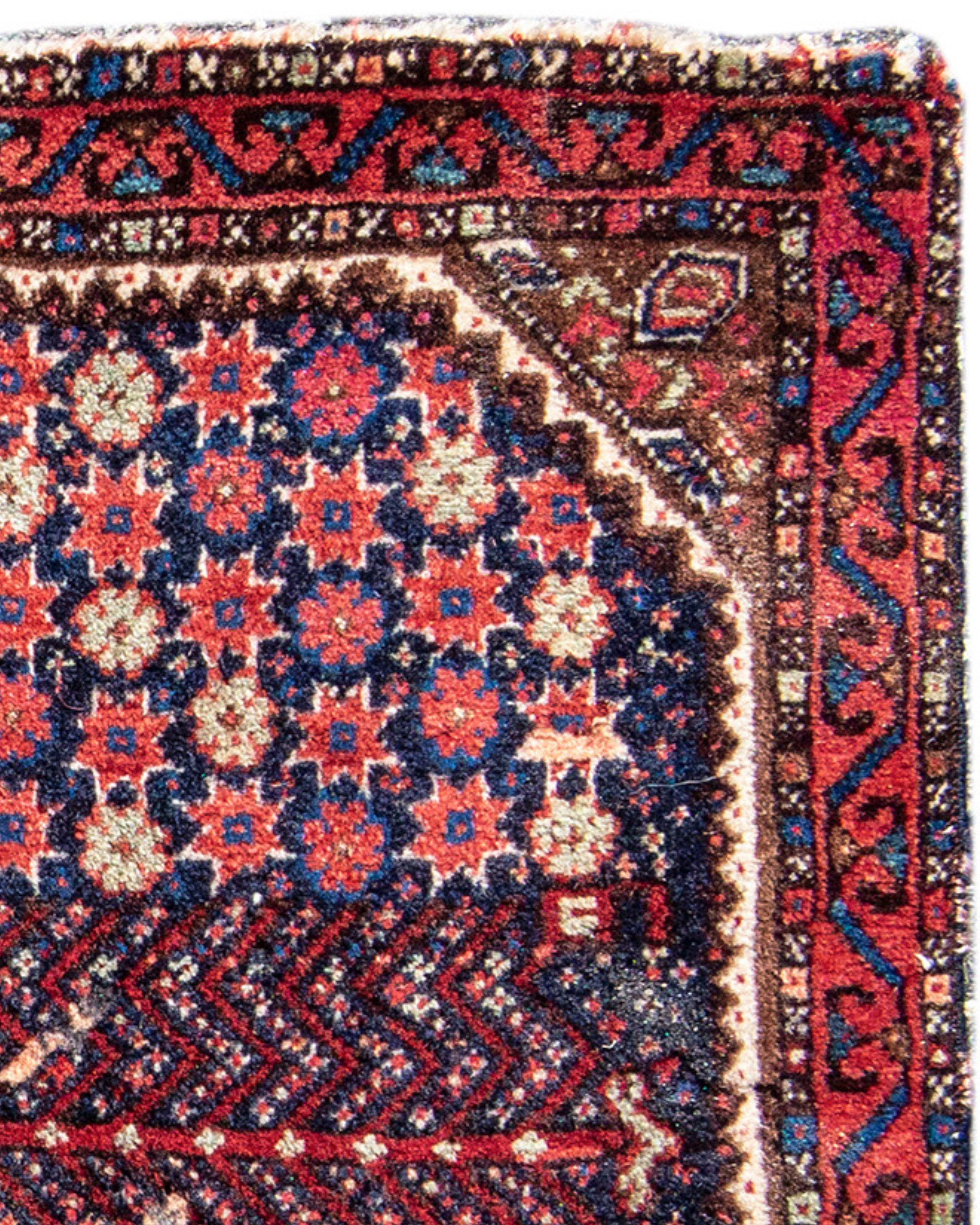 Antique Persian Afshar Bagface Bag, 19th Century

The design pool of pile rugs and bags from South Persia often conform to known groups of motifs, but the patterns seen here do not. Akin to one example in the Rothberg collection (plate 126),