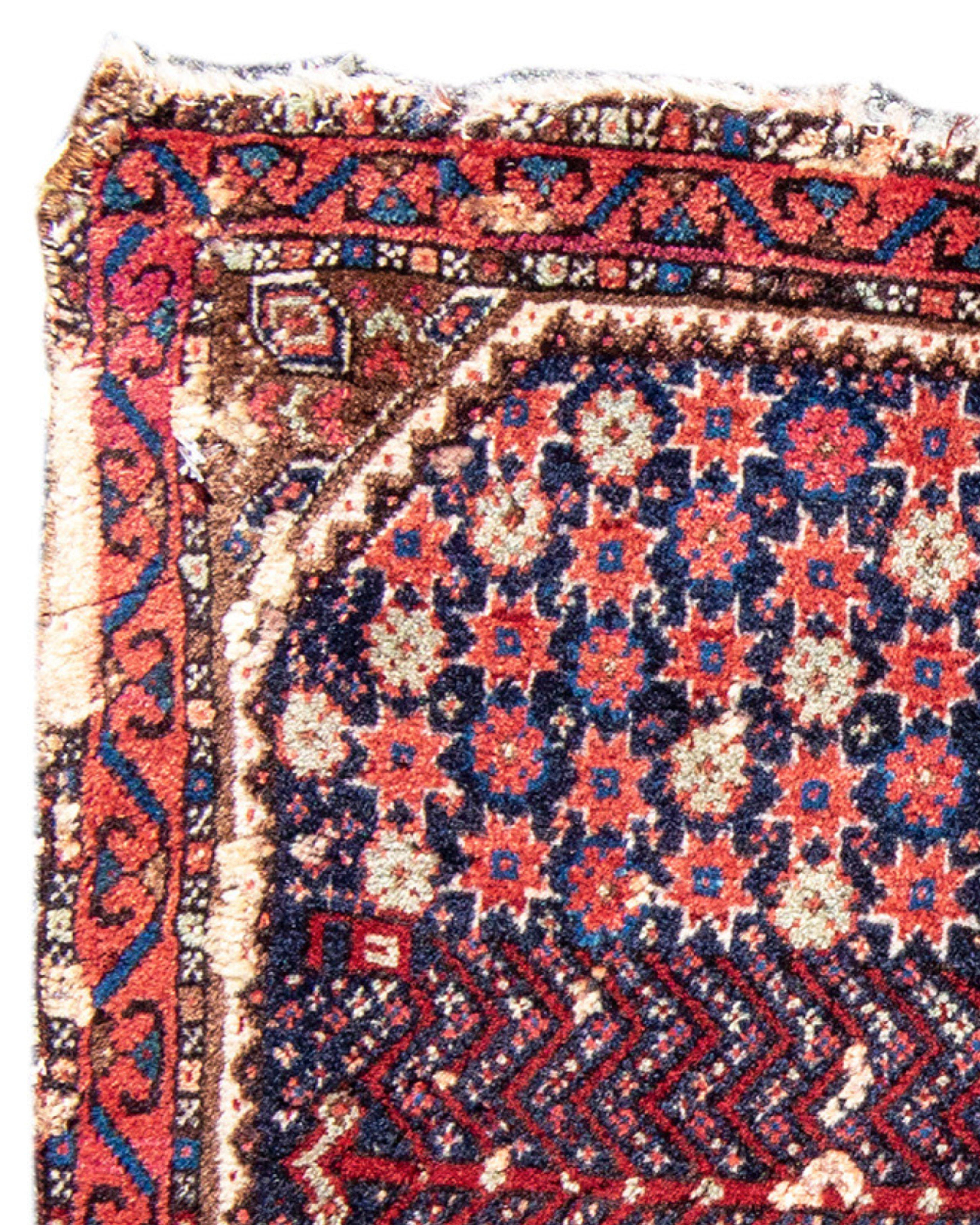Hand-Knotted Antique Persian Afshar Bagface, 19th Century For Sale