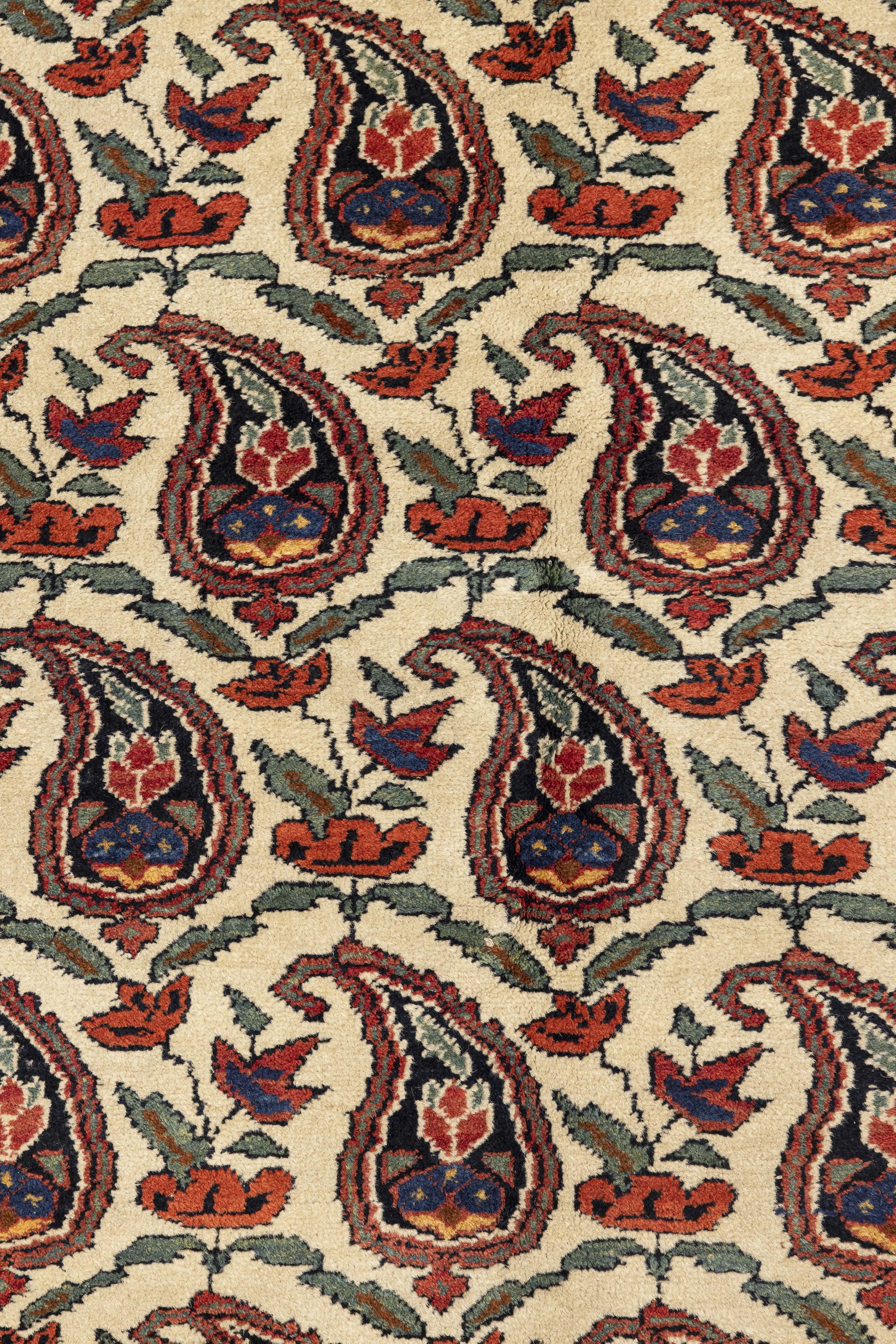 Tribal Tapis Afshar en ivoire à motifs floraux en vente