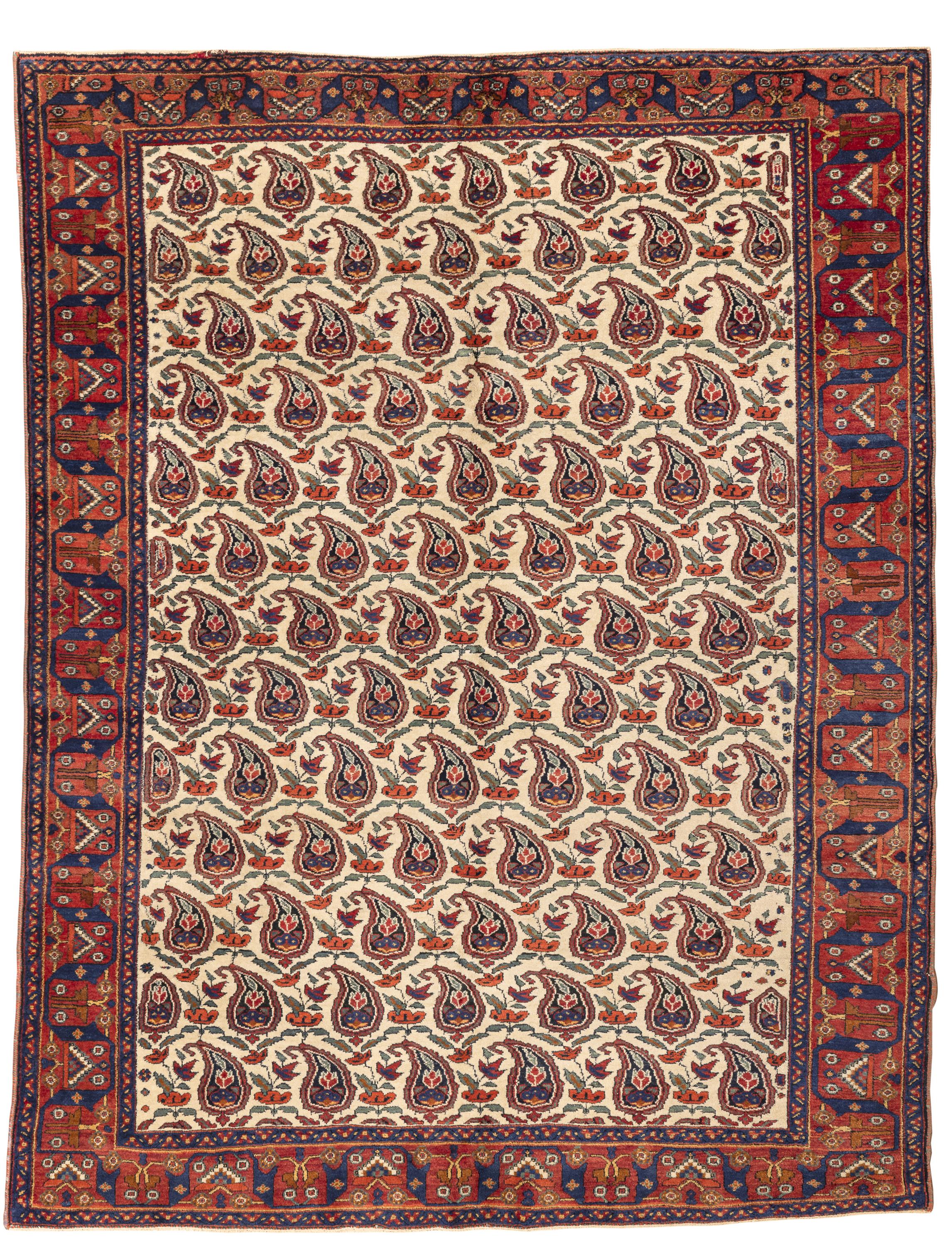 Tapis Afshar en ivoire à motifs floraux Excellent état - En vente à Barueri, SP, BR
