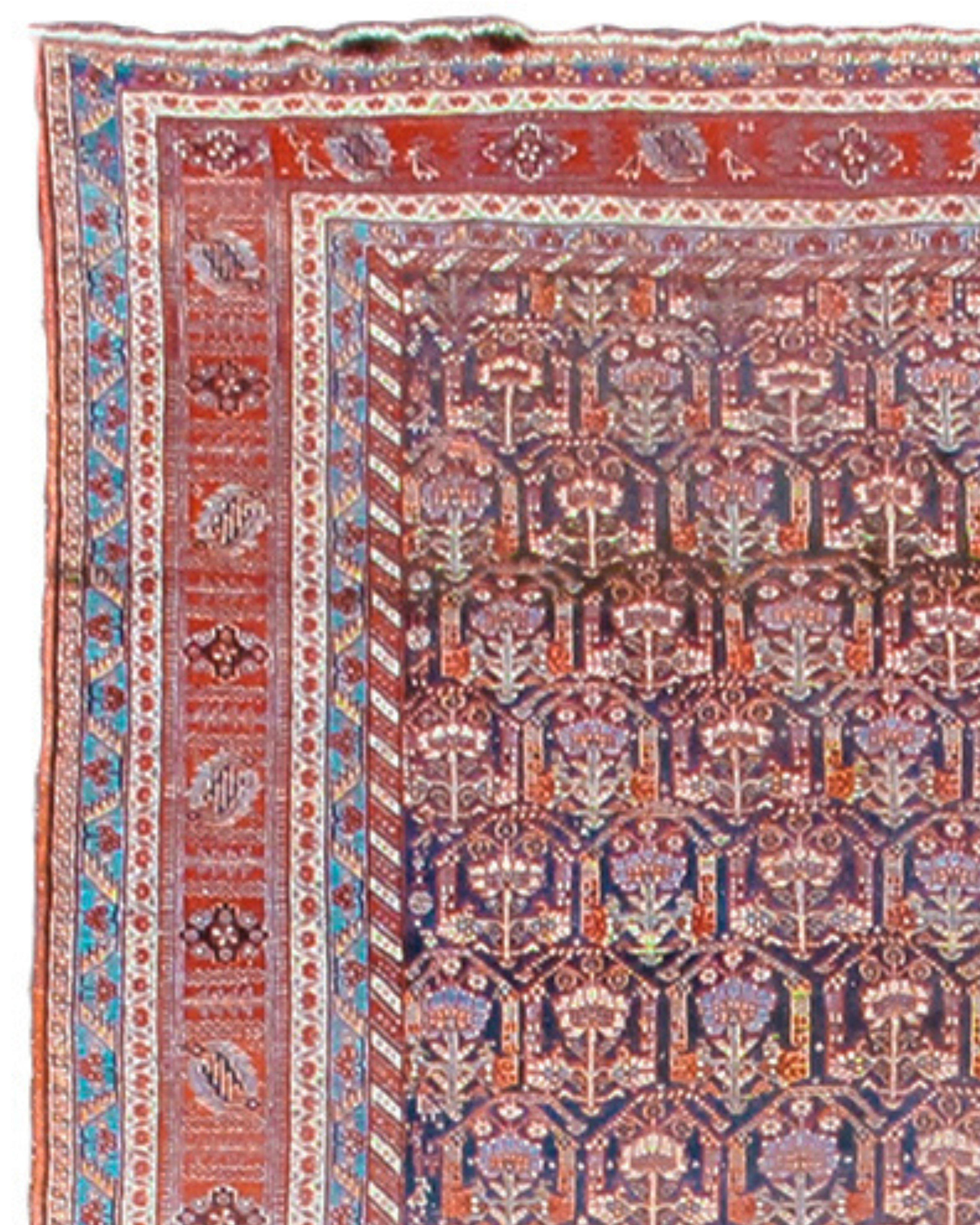 Hand-Knotted Antique Persian Afshar Long Rug, Late 19th Century For Sale