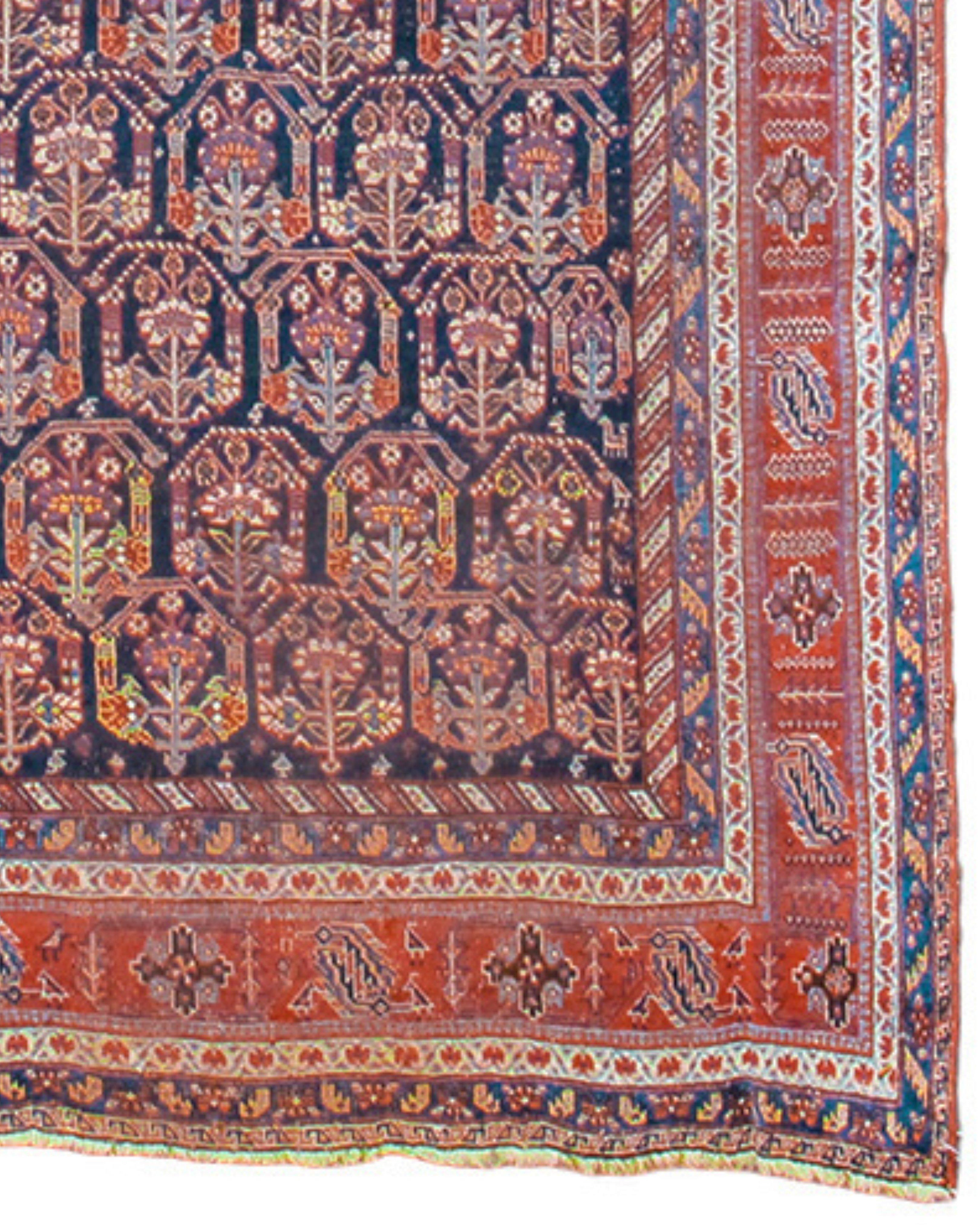 Wool Antique Persian Afshar Long Rug, Late 19th Century For Sale