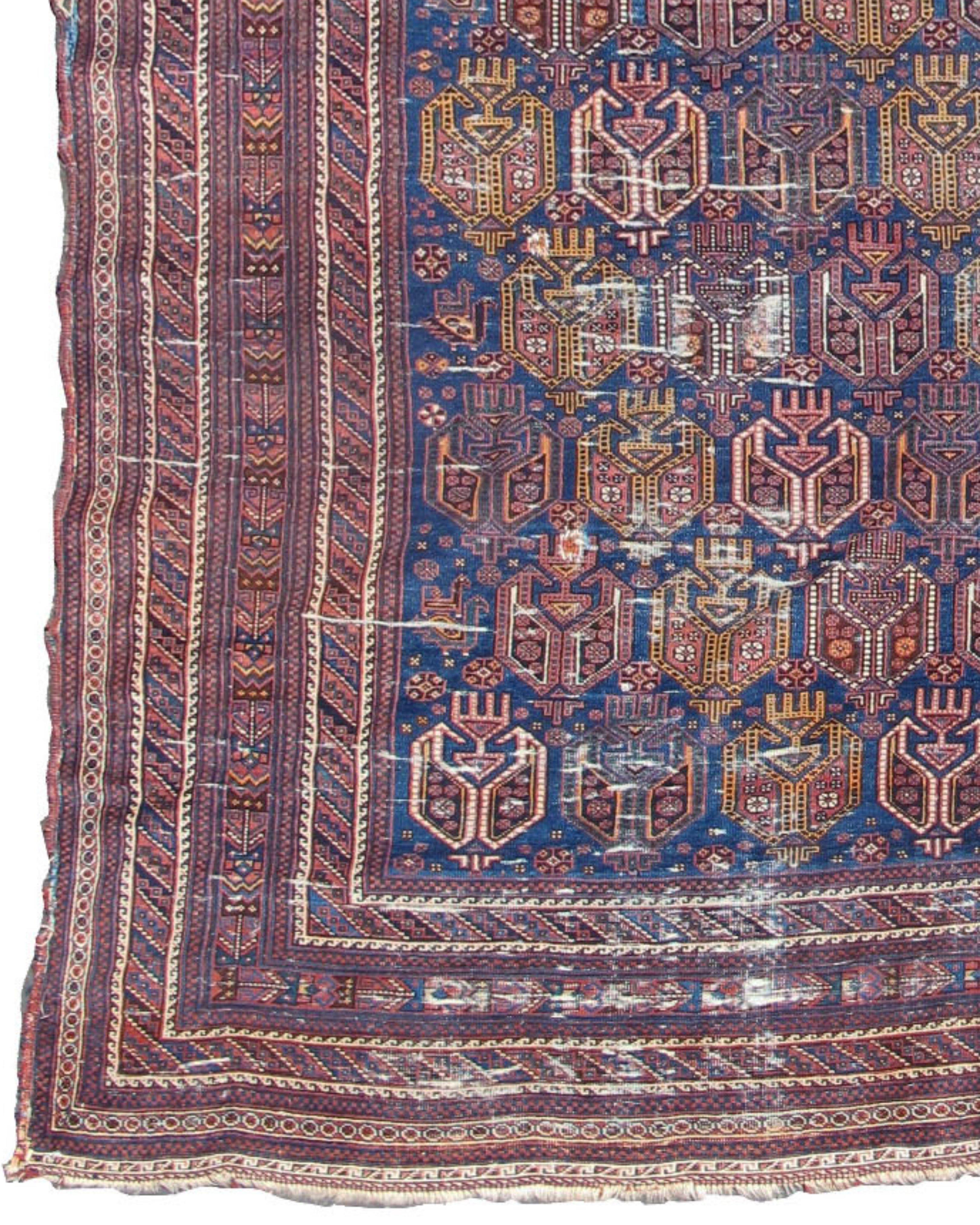 Hand-Knotted Afshar Main Carpet, Late 19th Century For Sale