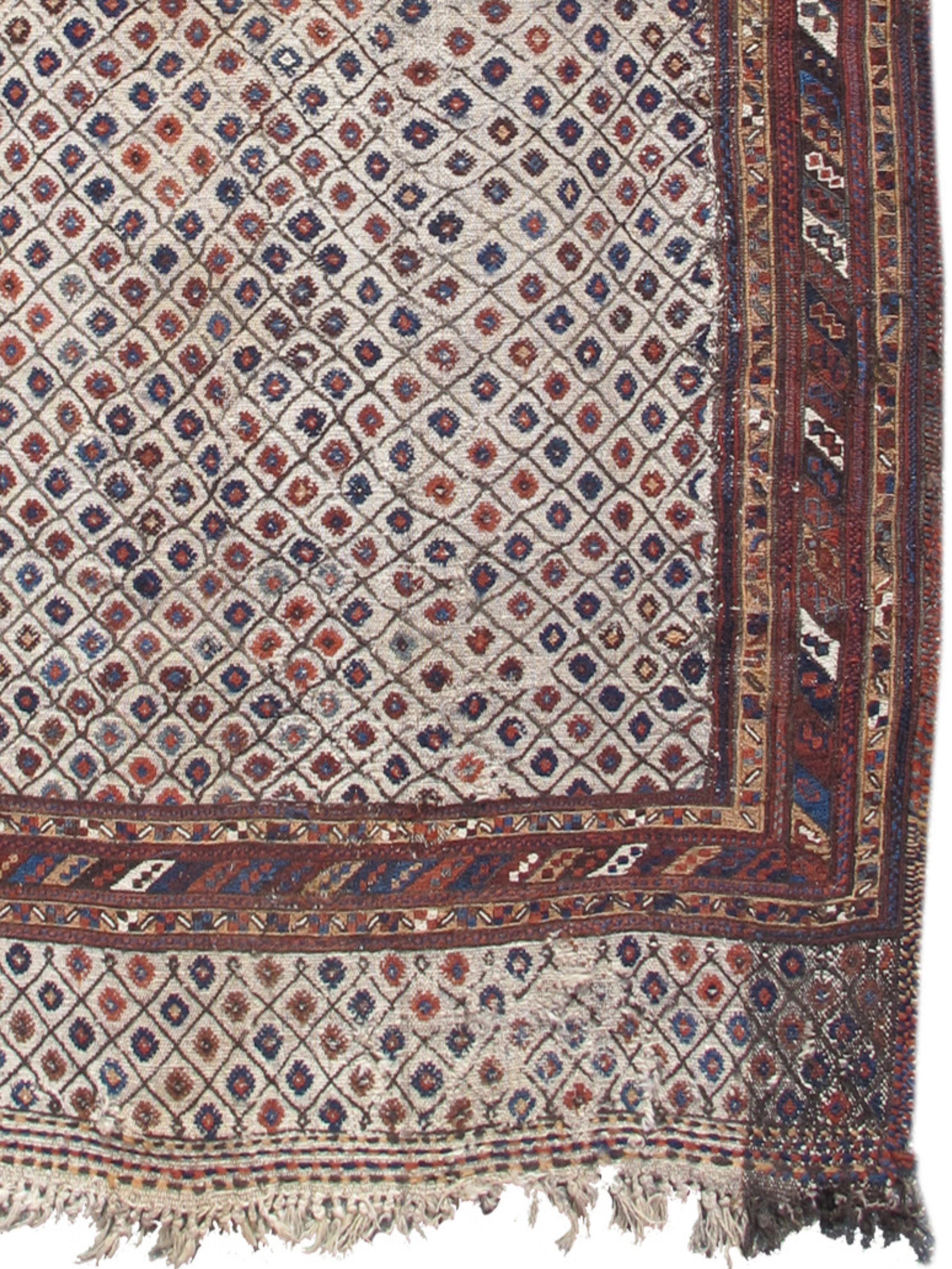 Persian Afshar Mixed Technique Flatweave Rug, Late 19th Century For Sale