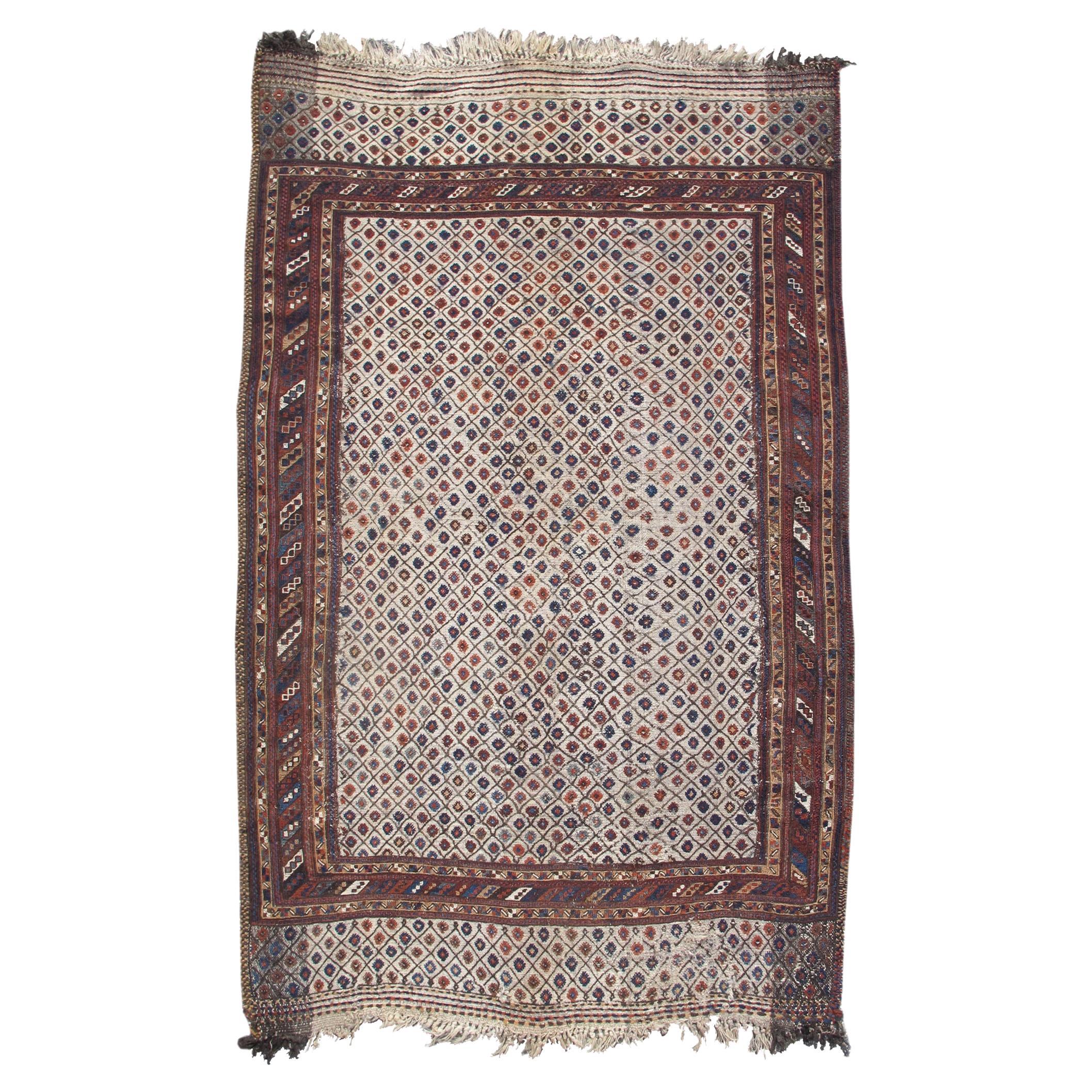 Afshar Mixed Technique Flatweave Rug, Late 19th Century