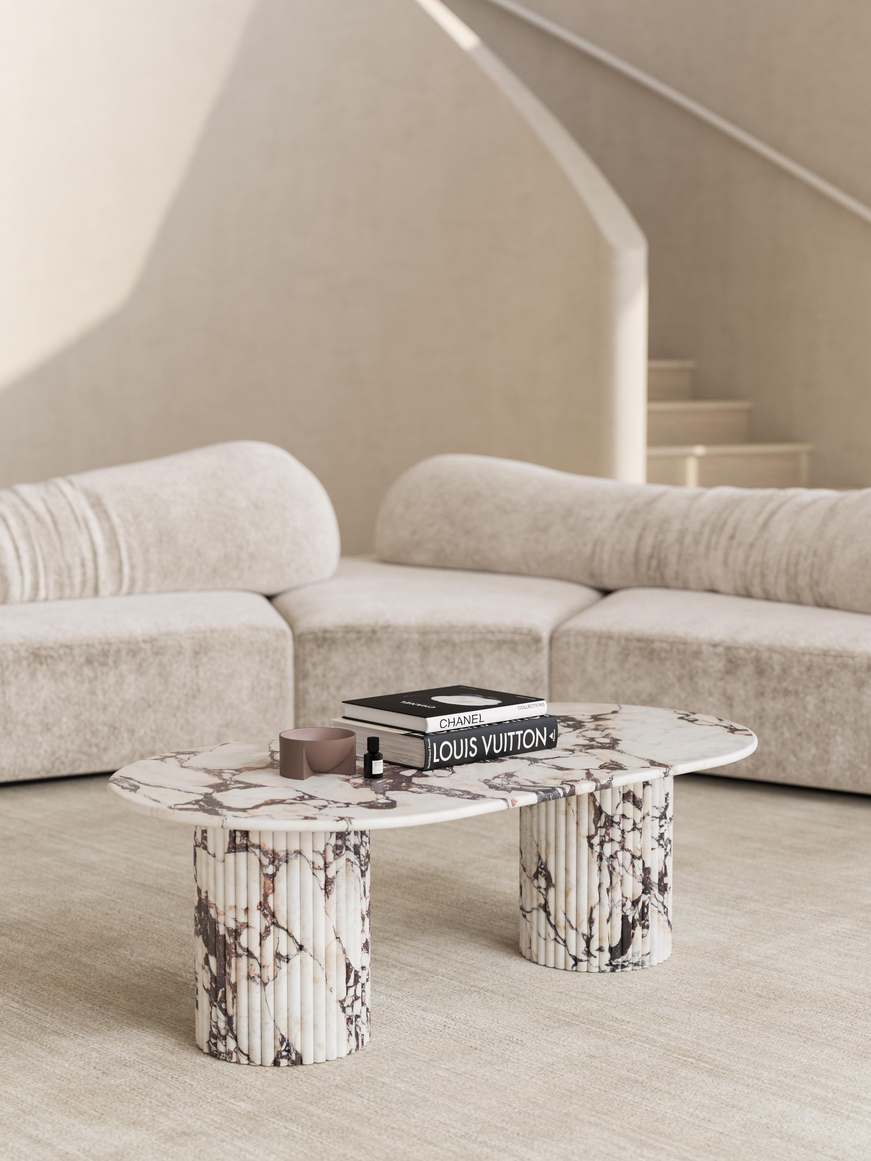 Afshar Pink Marble Antica Coffee Table by the Essentialist In New Condition For Sale In ROSE BAY, AU