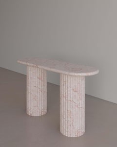 Afshar Pink Marble Antica Console Table by the Essentialist