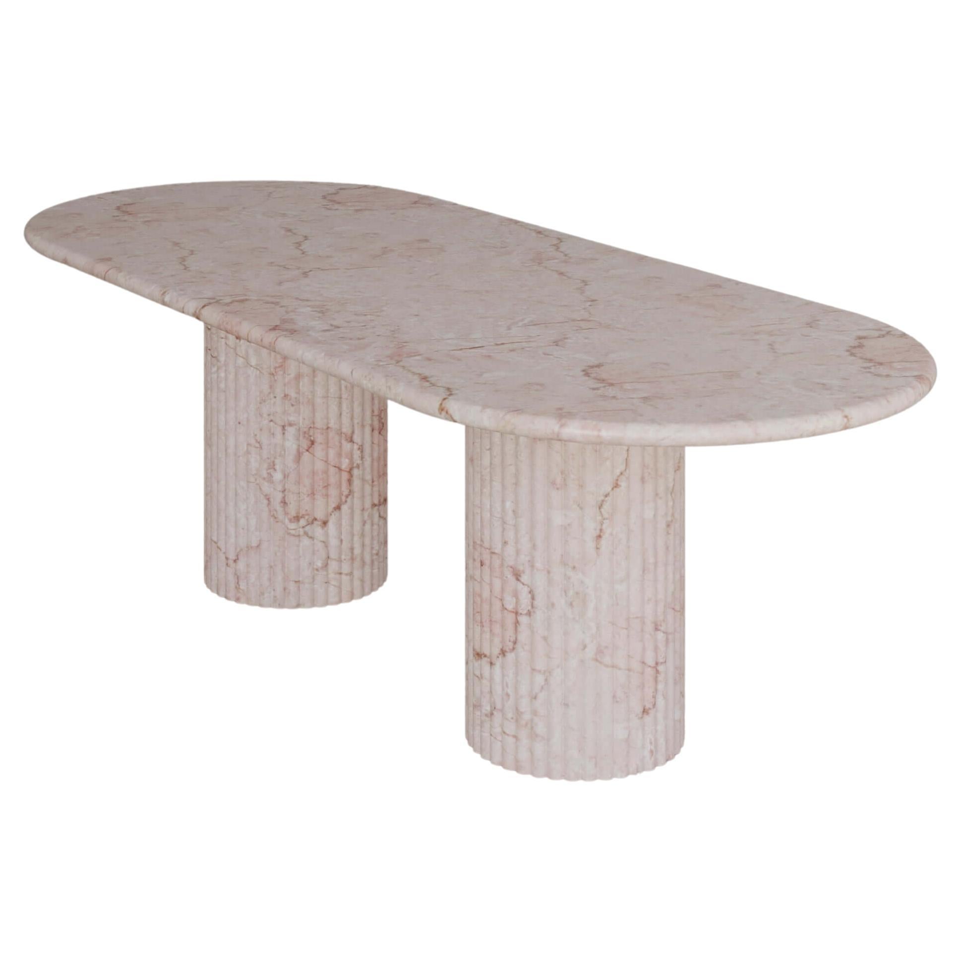 Afshar Pink Marble Antica Dining Table ii by the Essentialist For Sale