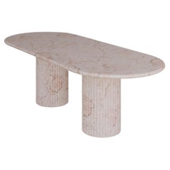 Afshar Pink Marble Antica Dining Table ii by the Essentialist