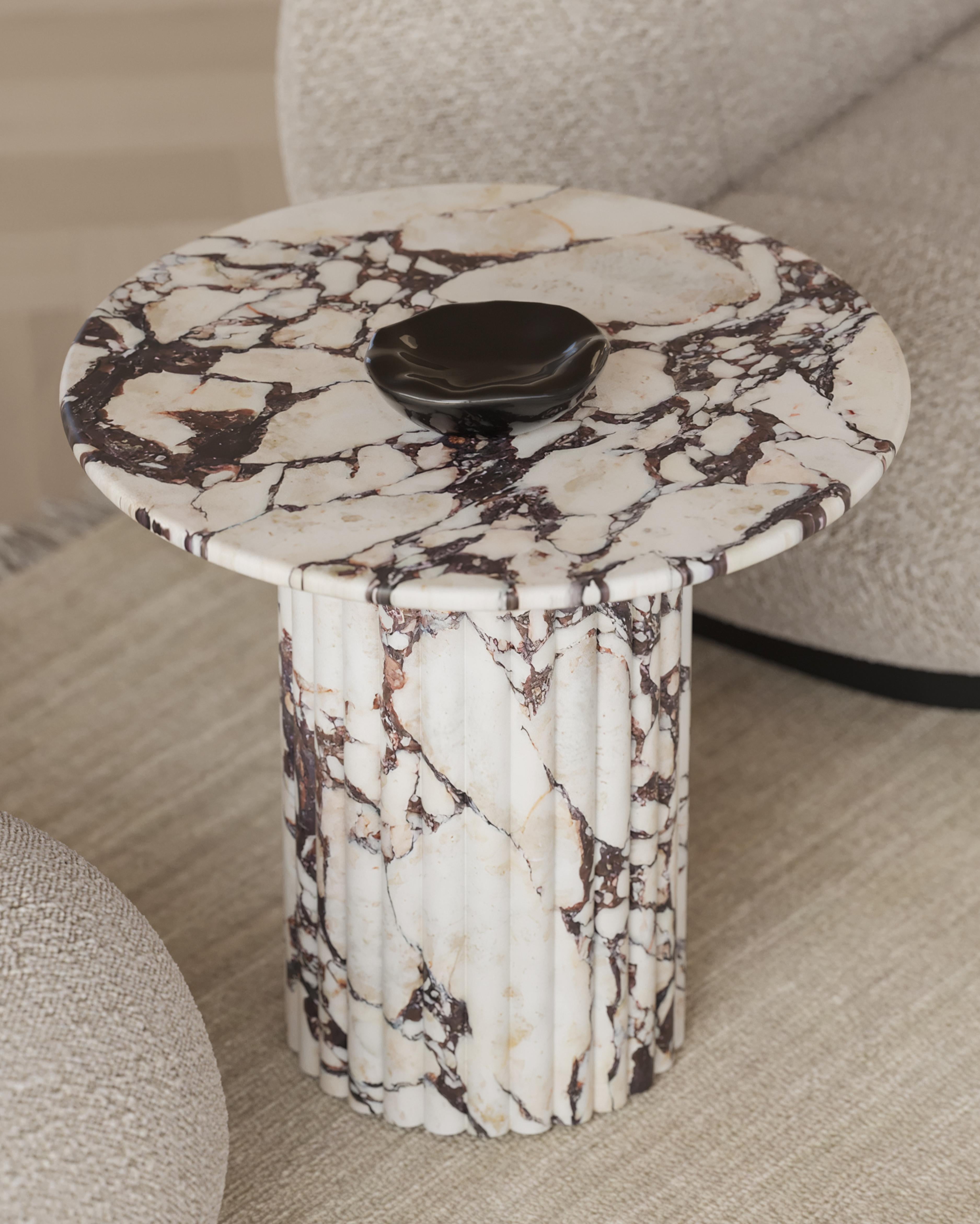 Contemporary Afshar Pink Marble Antica Occasional Table by the Essentialist For Sale