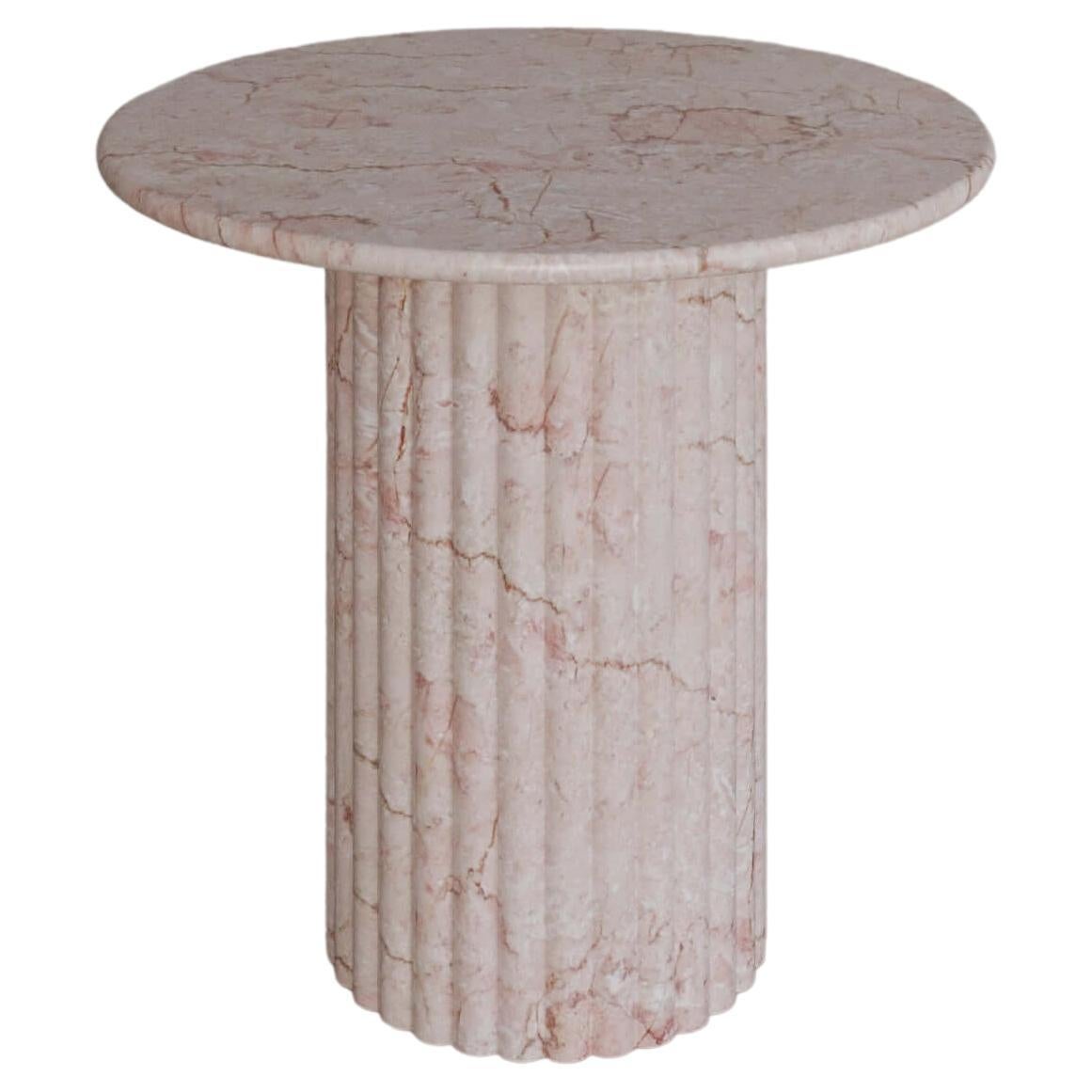 Afshar Pink Marble Antica Occasional Table by the Essentialist For Sale