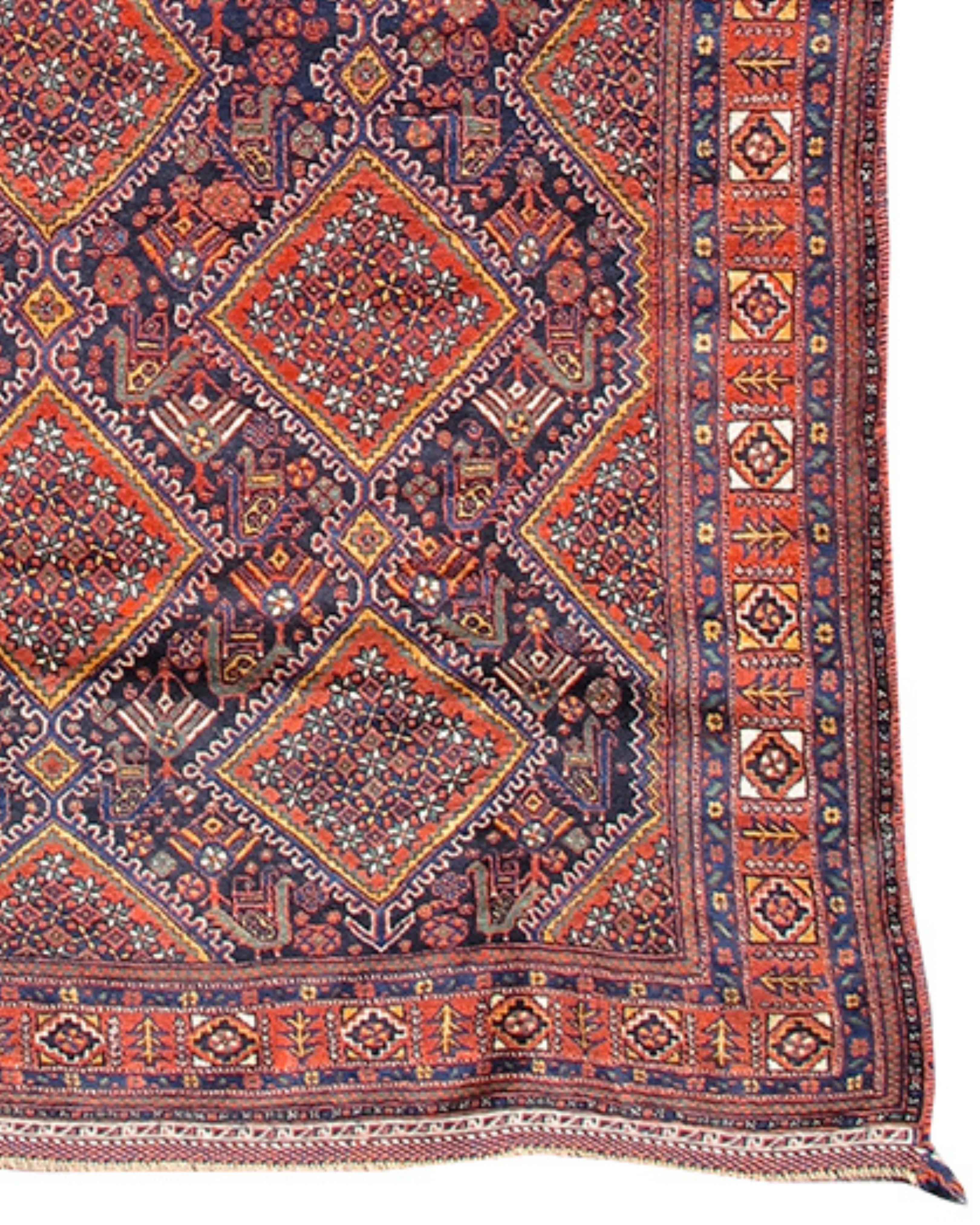 Wool Afshar Rug, Early 20th Century For Sale